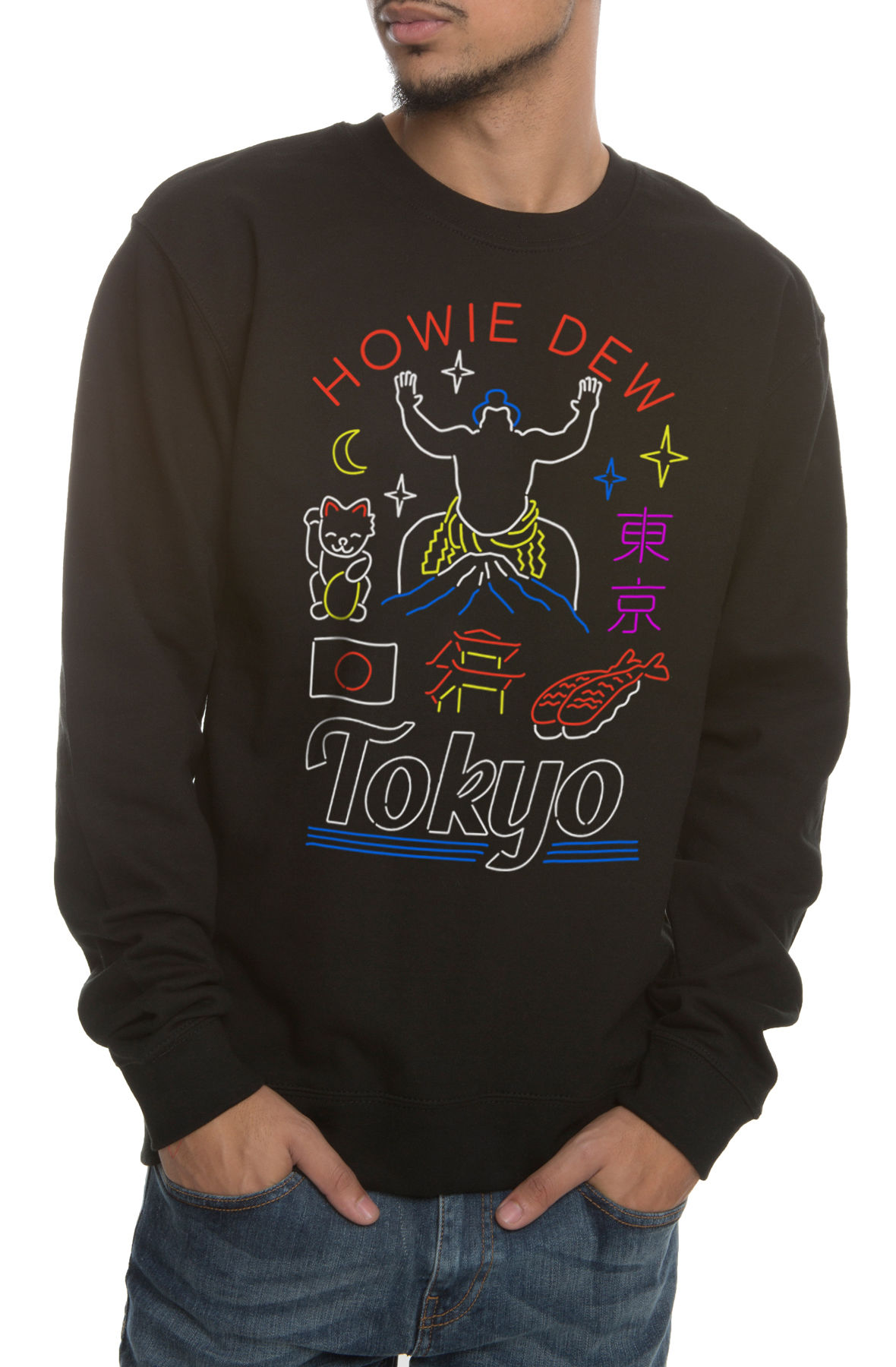 The Neon Tokyo Crewneck Sweatshirt in Black