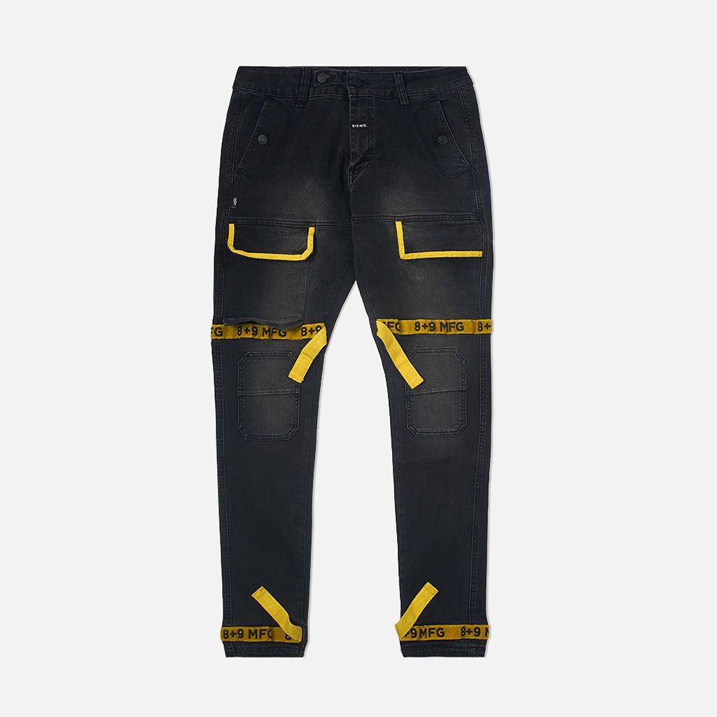 black and yellow jeans