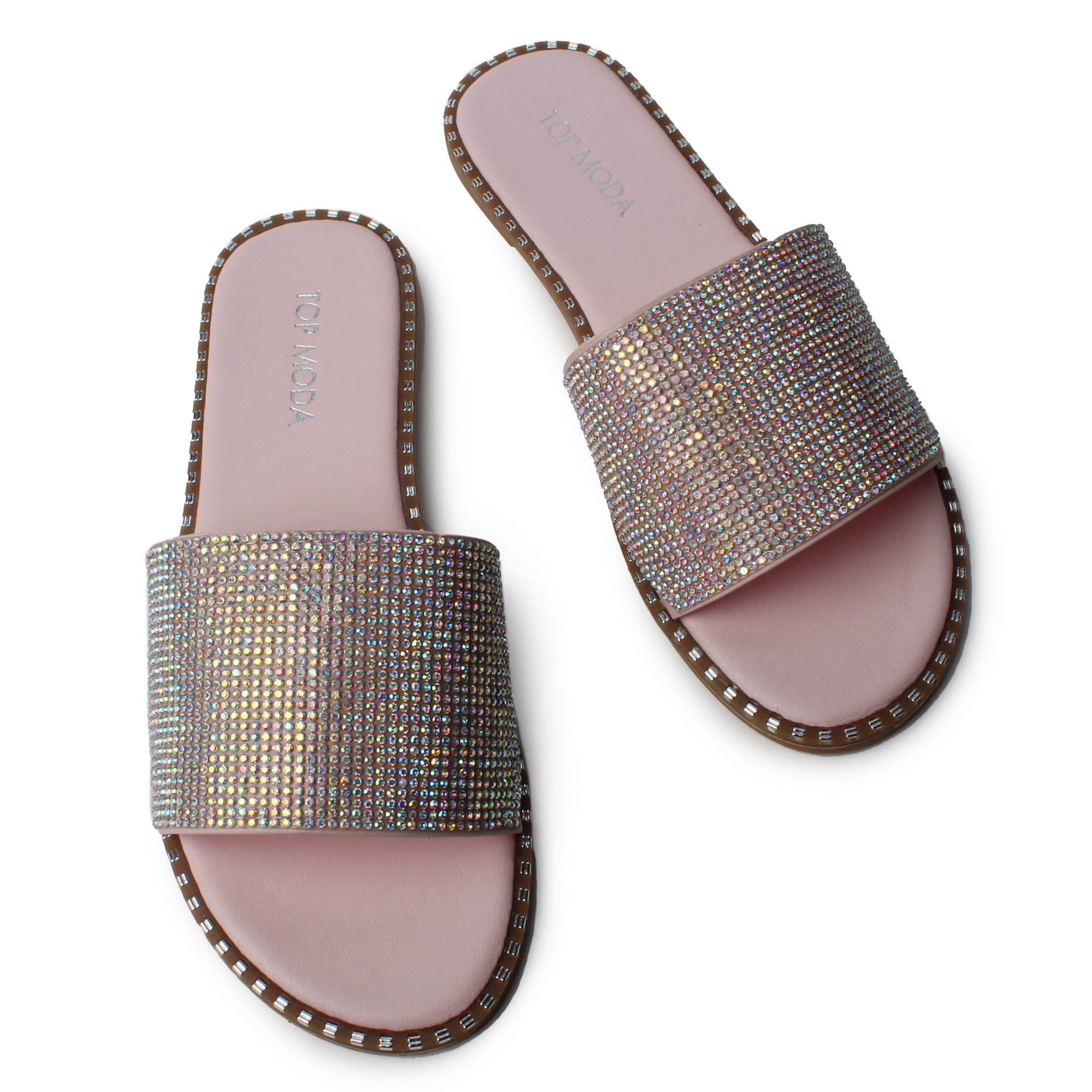 Gateth-56 Rhinestone Flat Sandal