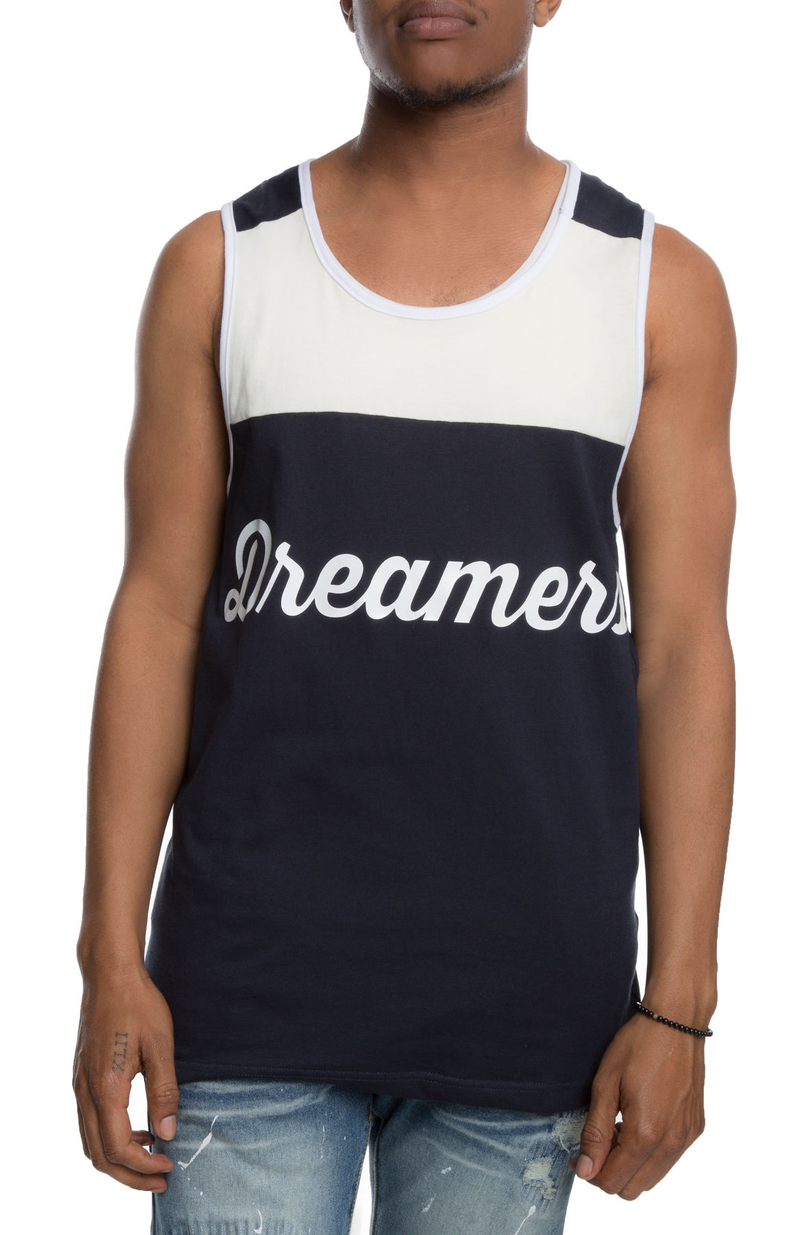 Dreamers Script Tank in Navy