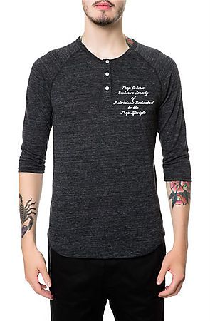 The Prep Coterie League Henley in Heather Black