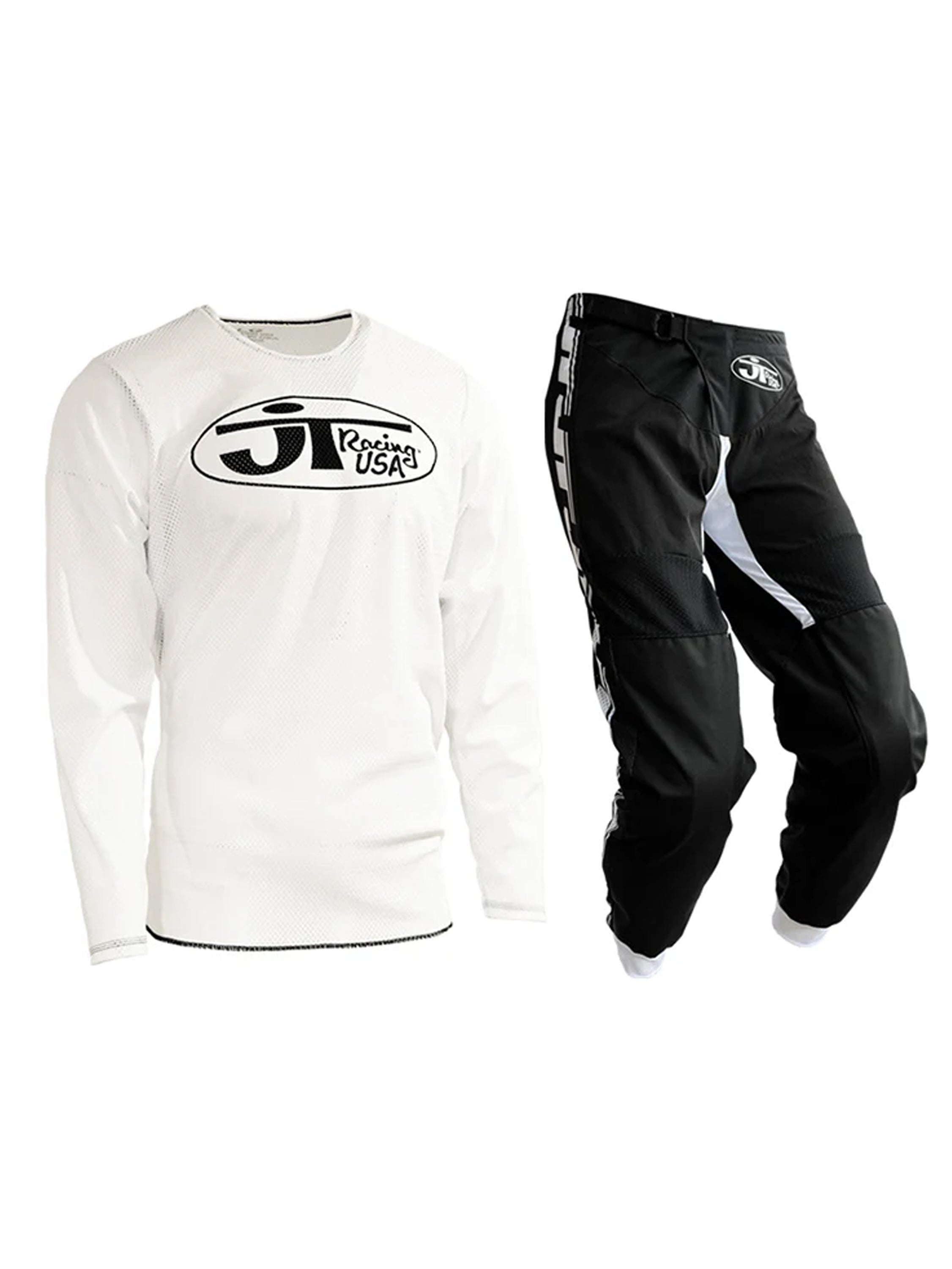 Classic Mesh Jersey MX Gear Combo: Black and White