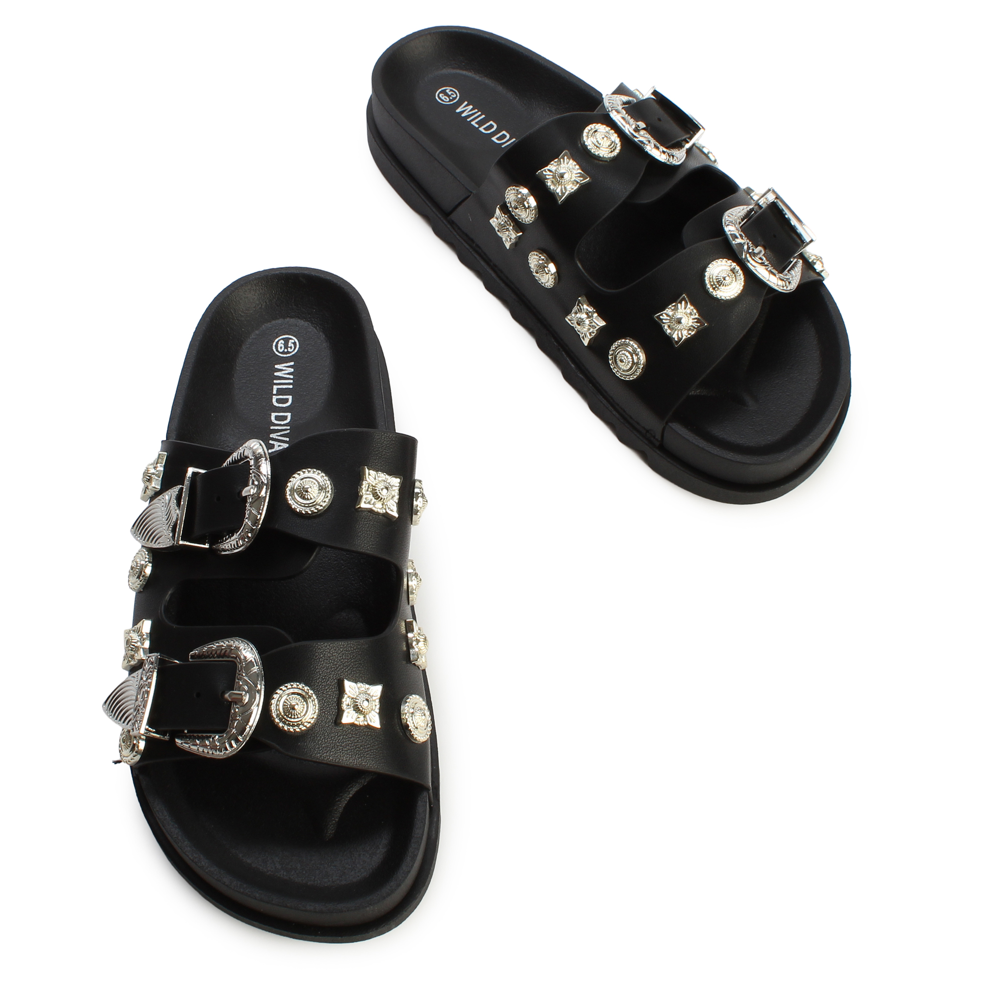 Aileen-20 Studded Buckle Slide