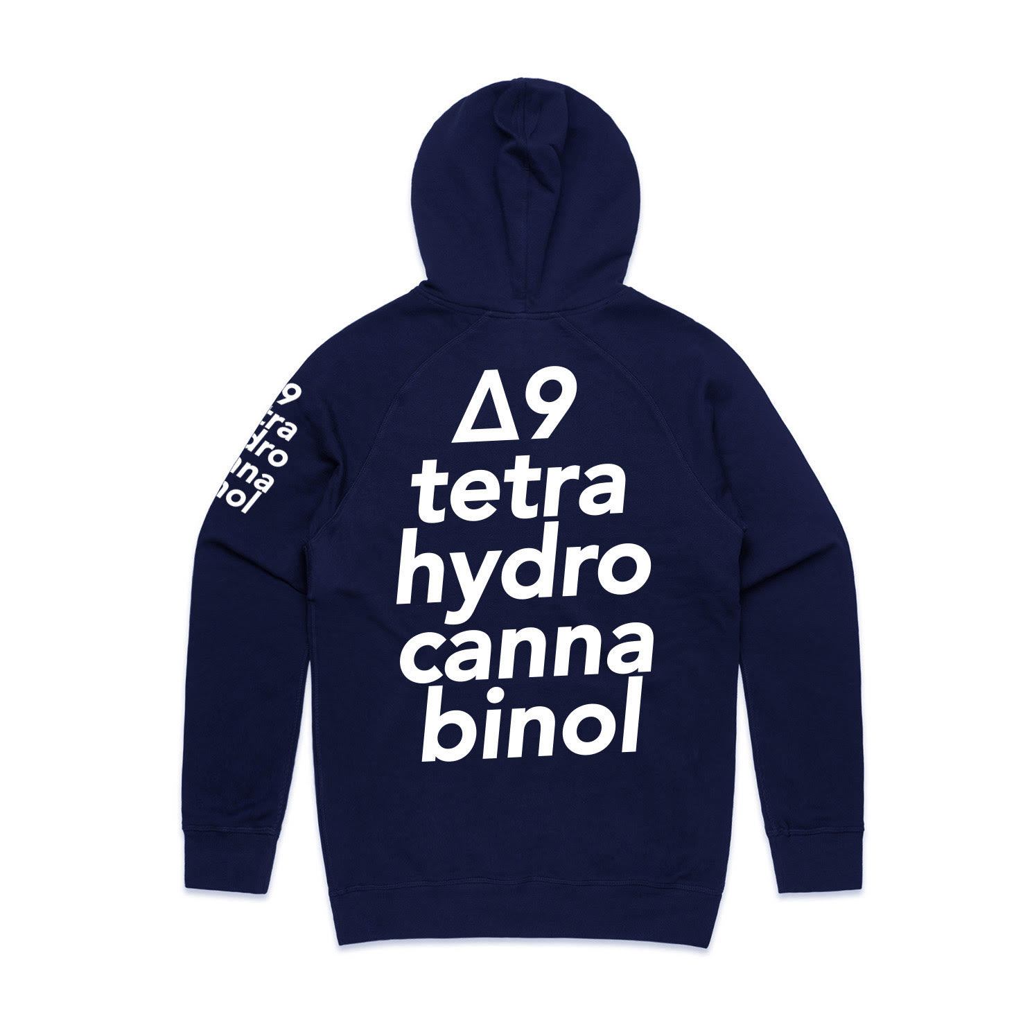 DELTA 9 ZIP UP HOODIE - NAVY & WHITE