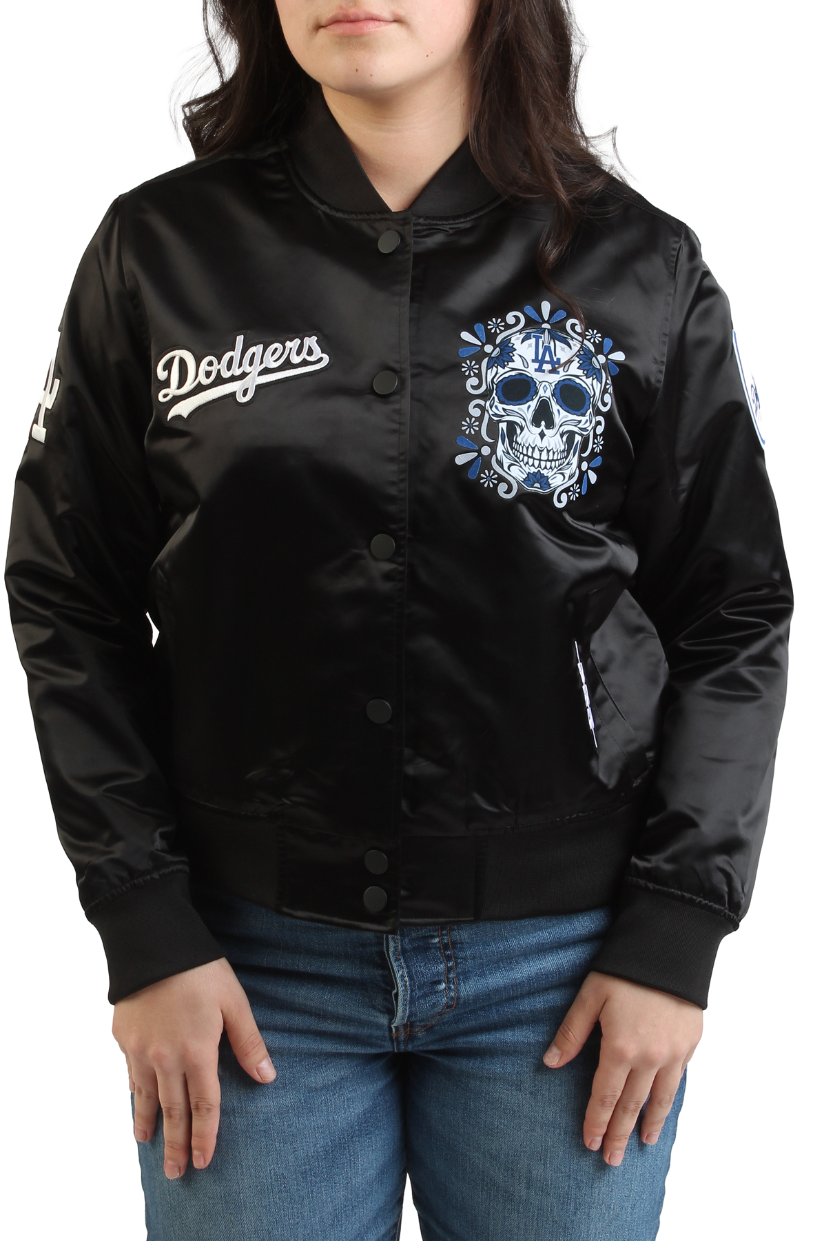MLB Los Angeles Dodgers Eternal Skull Satin Jacket