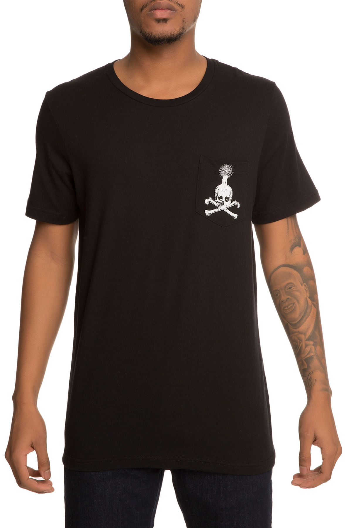 The EN x Karmaloop Skull Illuminated Pocket Tee in Black