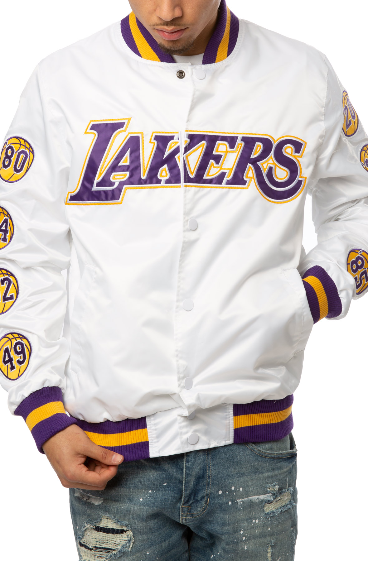 Men's Los Angeles White Lakers Varsity Jacket