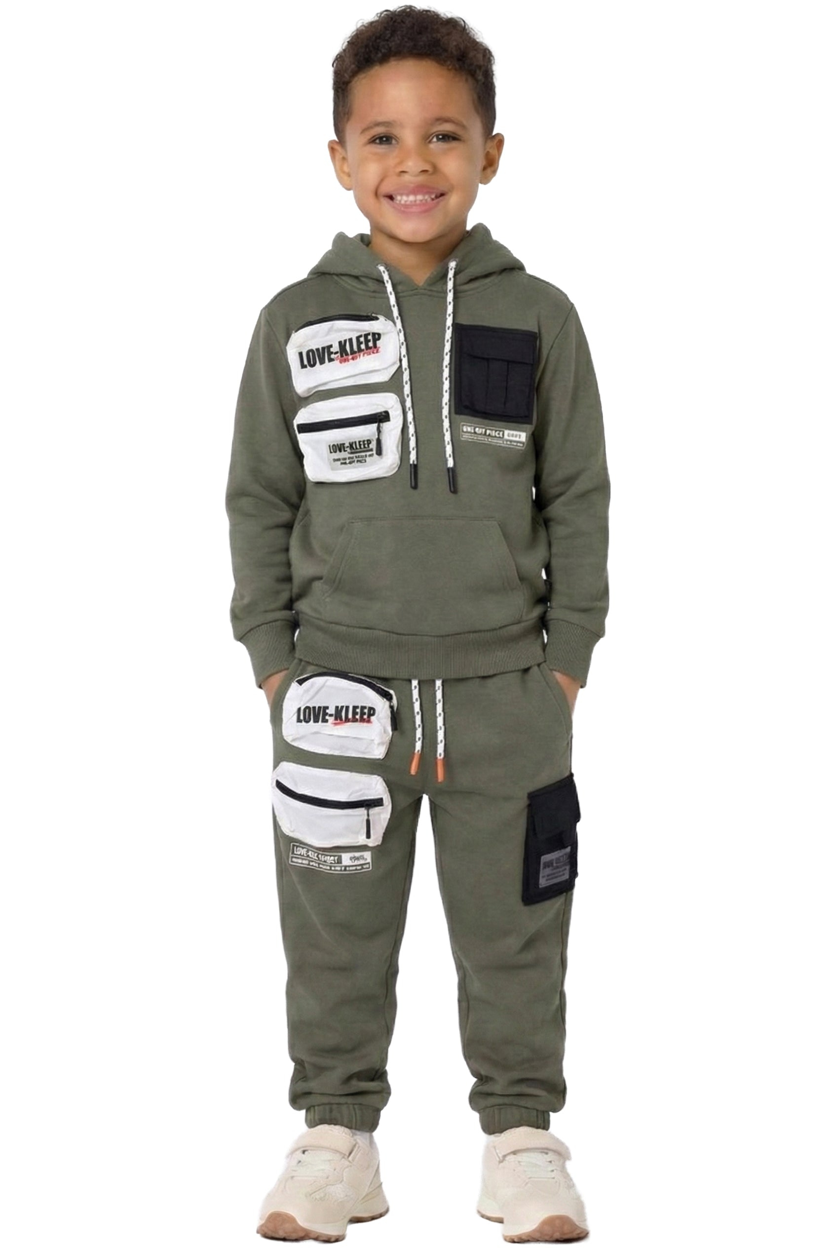 RAFFIA Kid's Premium French Terry Fleece Hoodie & Jogger Pants Set