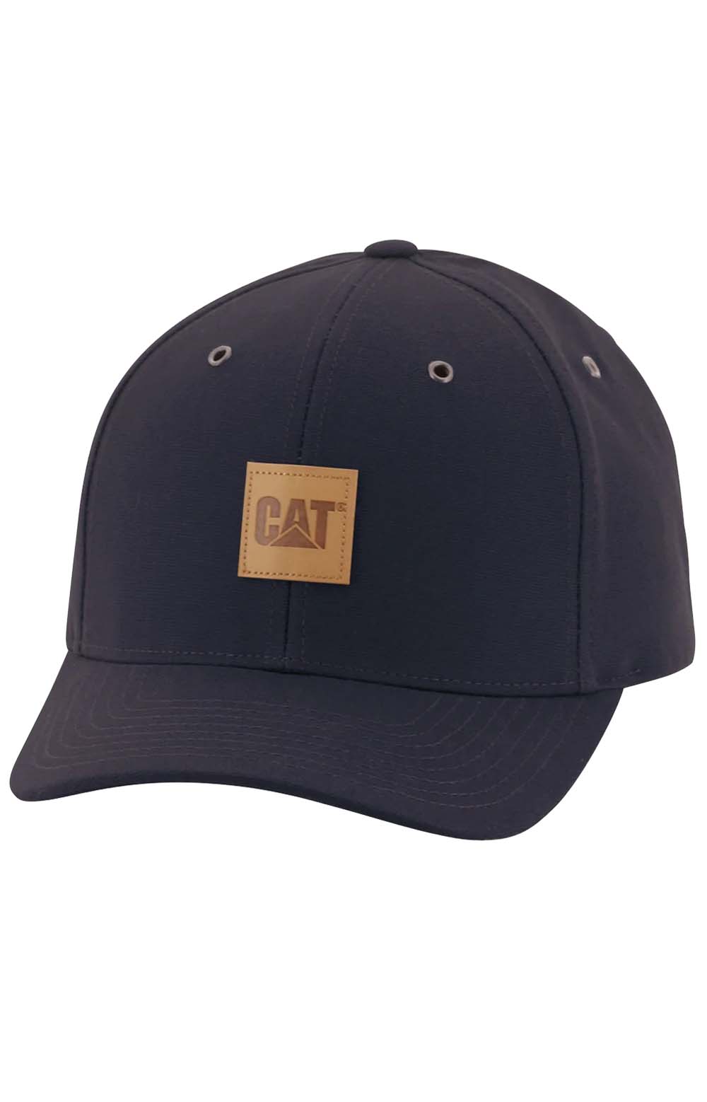 Leather Patch Snap-Back Hat - Black