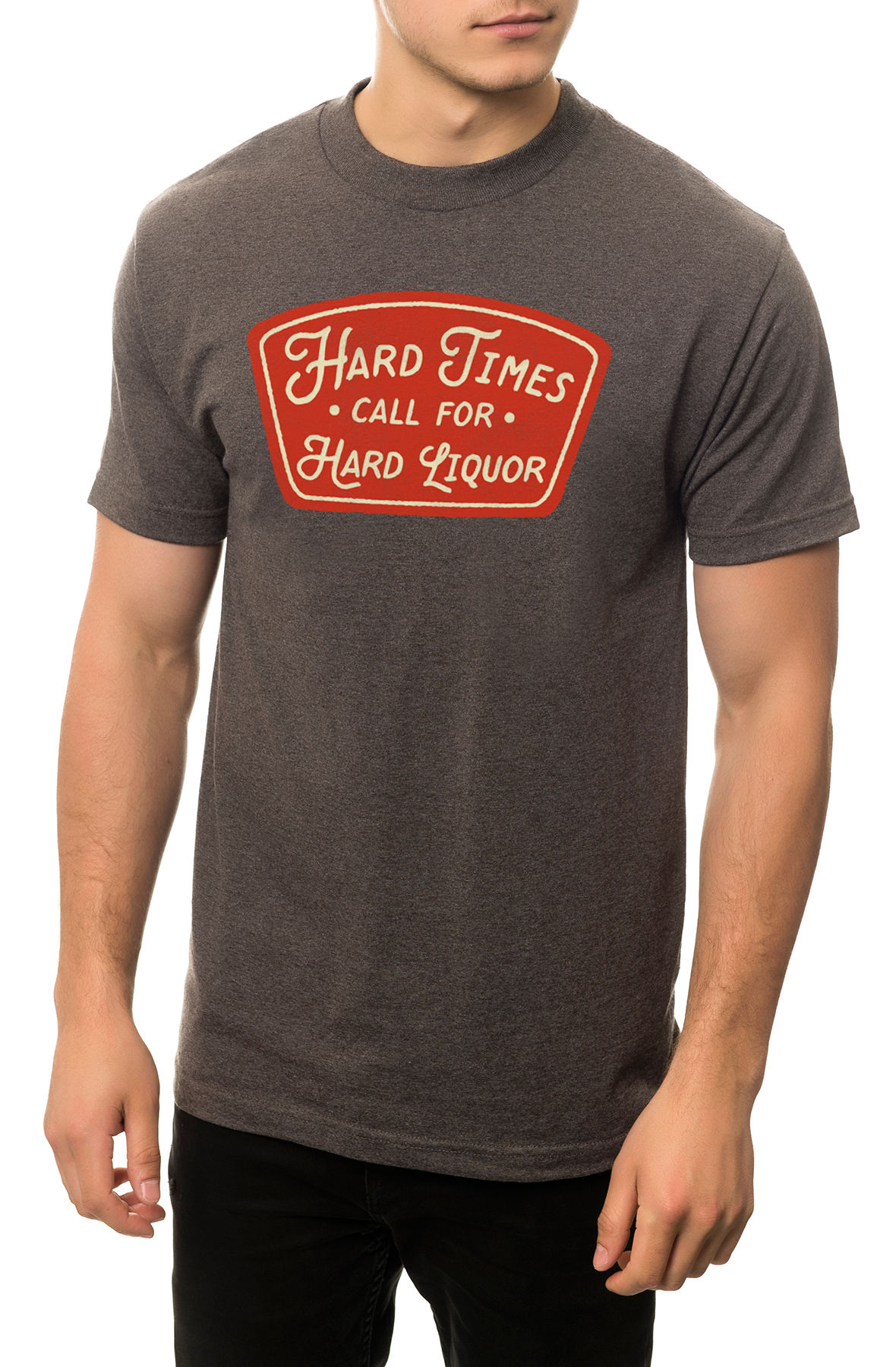 The Hard Liquor Tee in Charcoal Heather