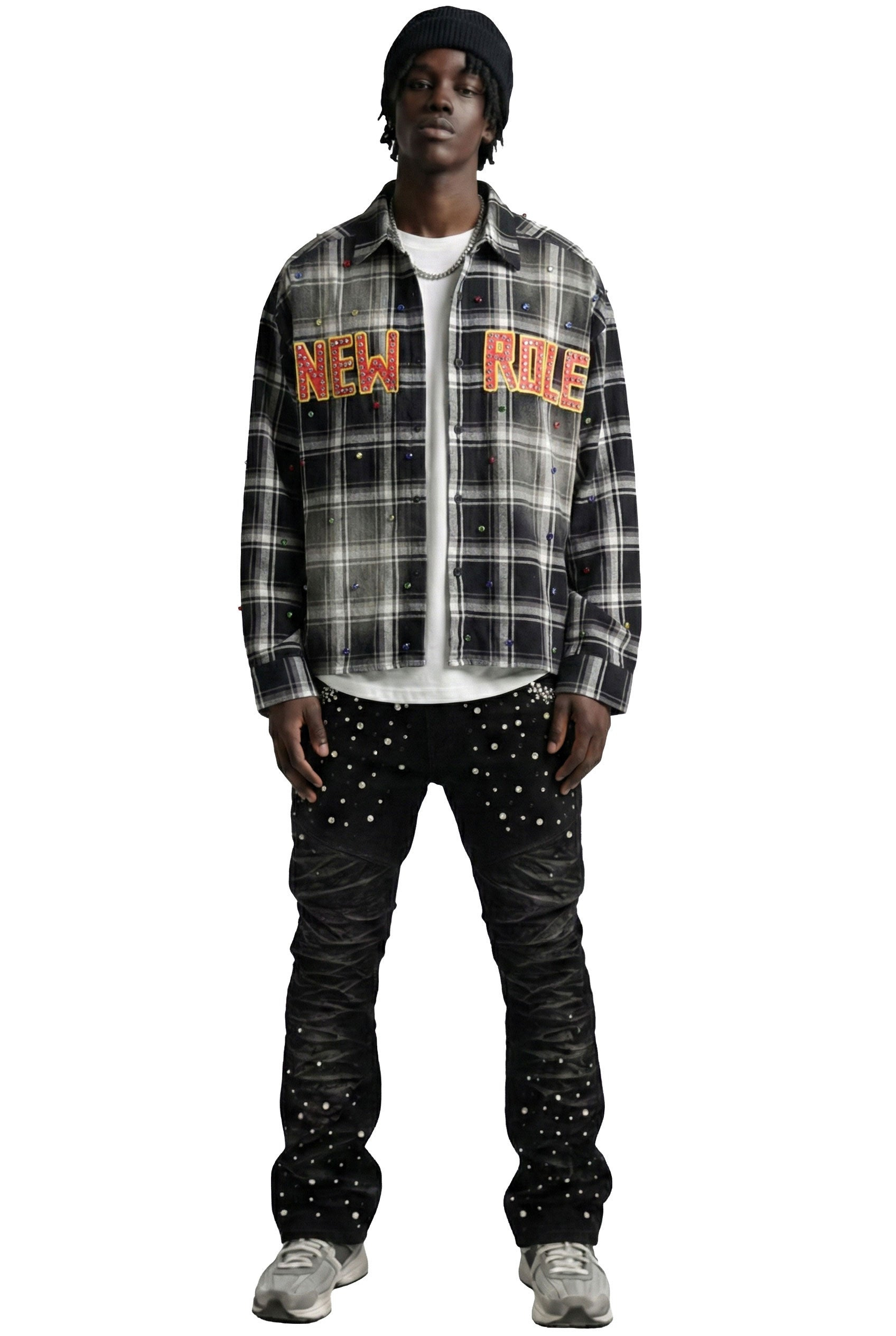 UMBRO Long Sleeve Washed Flannel Crop Top Button Down Shirt