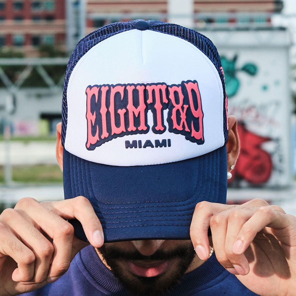 Palm Trucker Hat Navy