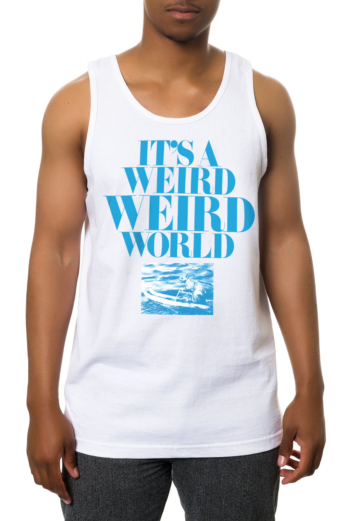 the weird world tank top in white