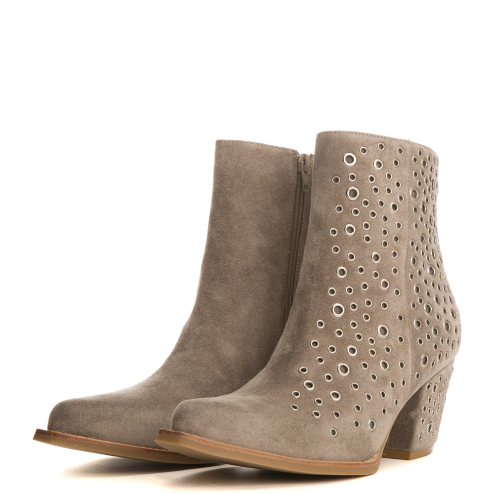 Jeffrey Campbell Bravado-Ey Taupe Heel Booties Taupe