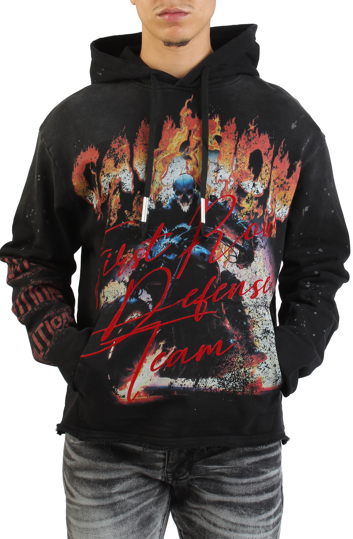 Caution Not So Quiet Ghost Rider Flames Hoodie