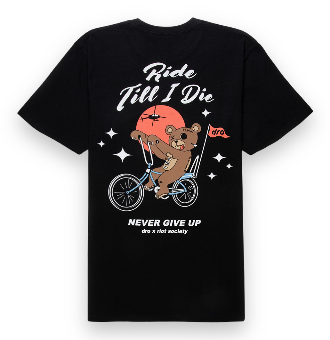 DRO X RIOT SOCIETY Ride Till I Die Tee - Black