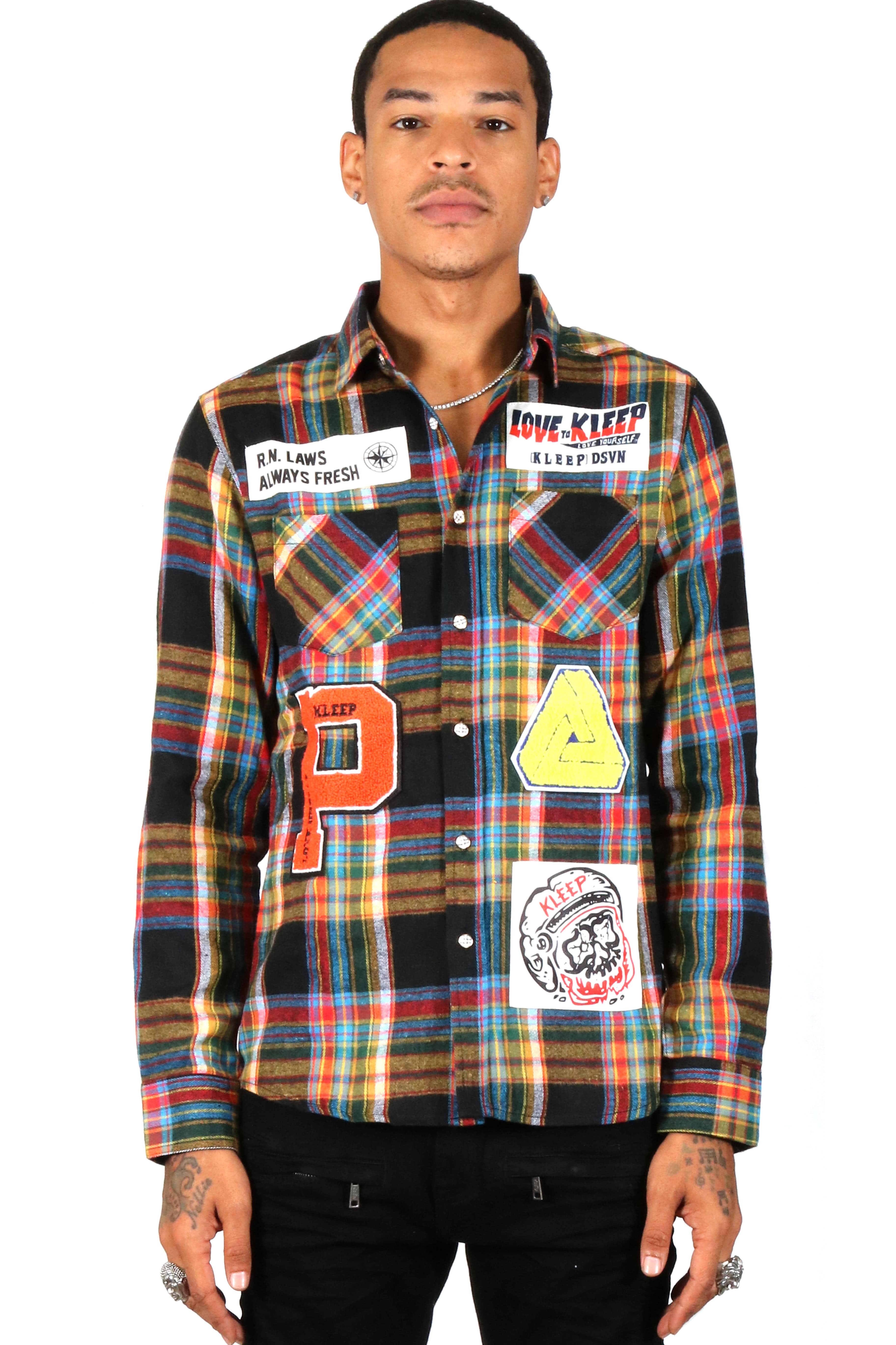 KLEEP MIKADO Men's premium flannel button down shirt KW-4920-2