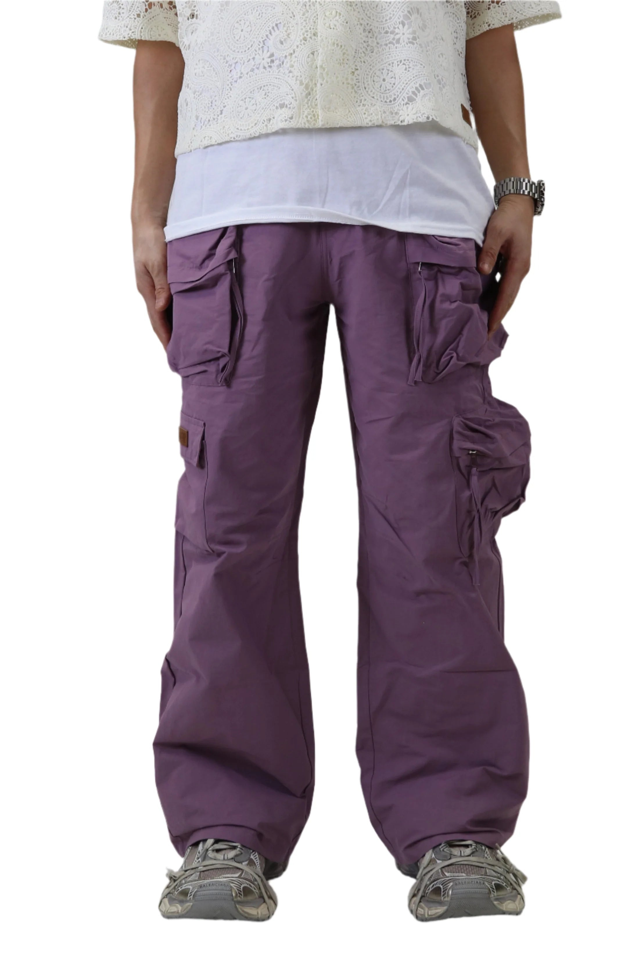 BOLIN FINE TWILL NYLON BAGGY FIT CARGO PANTS