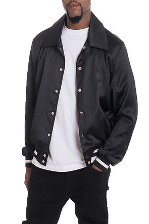 SATIN SNAP BUTTON BOMBER