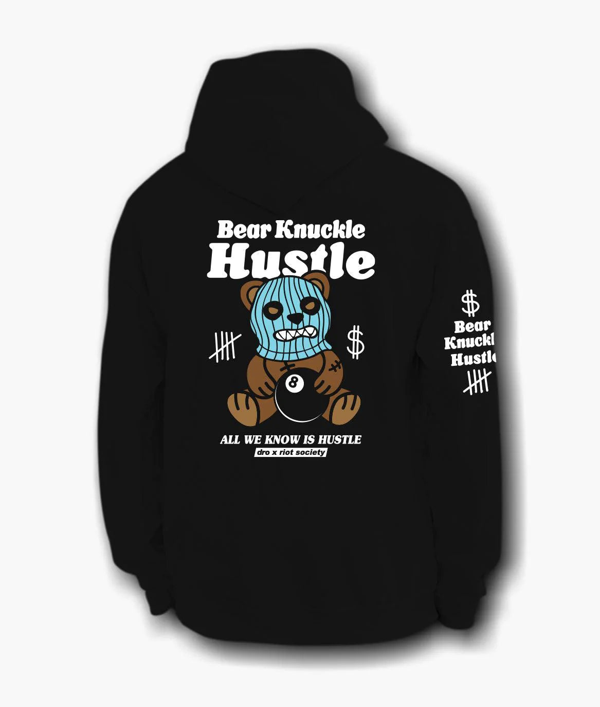 Bear Knuckle Hustle Pullover Hoodie - Black