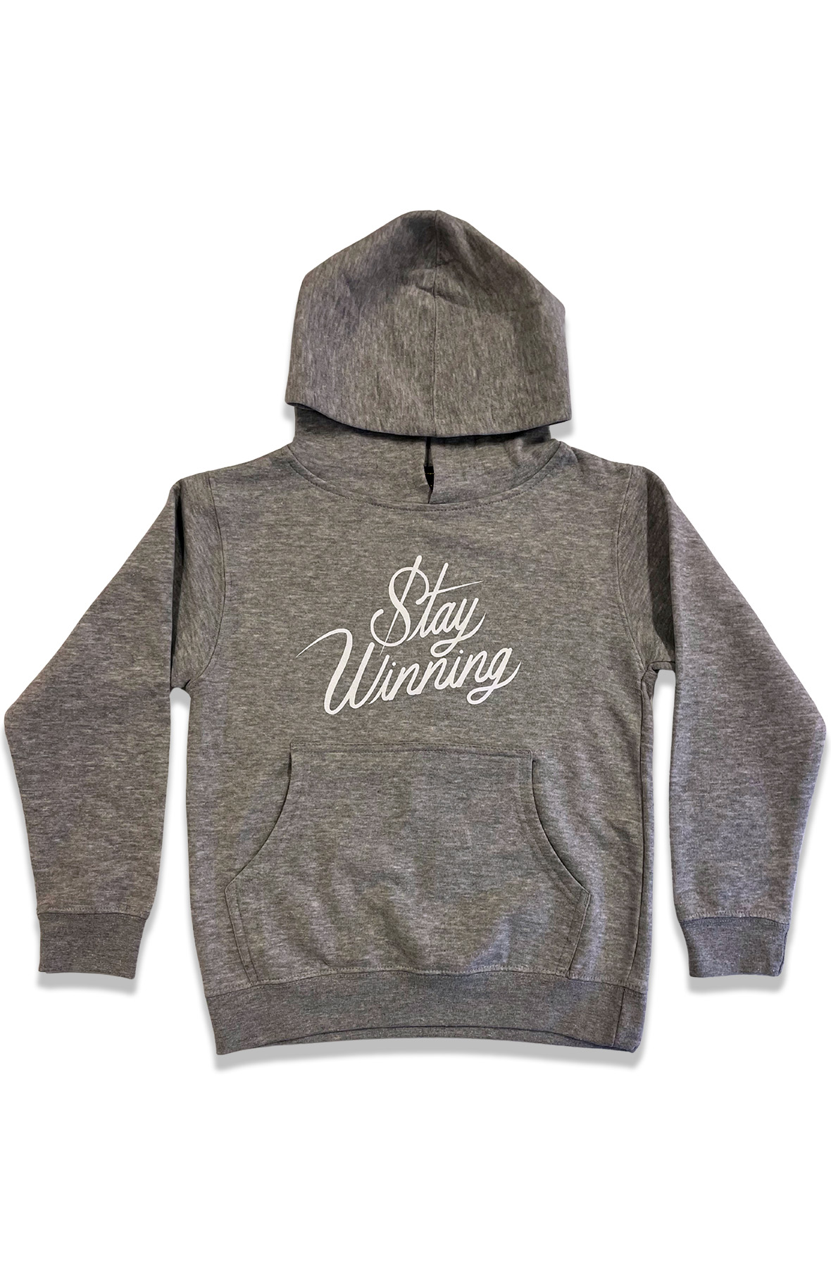Stay Winning Original Script Gray Youth Hoodie