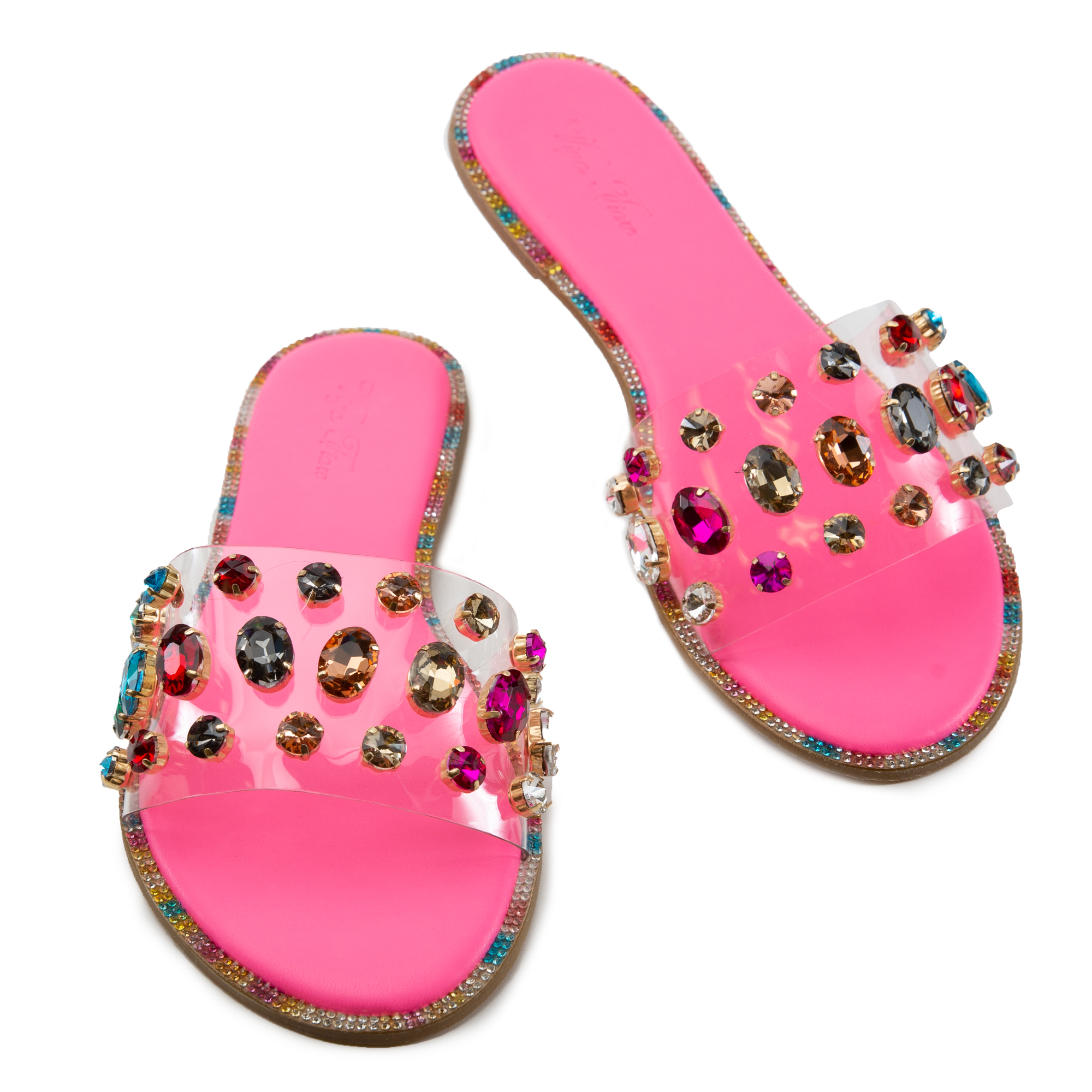 pink rhinestone slides