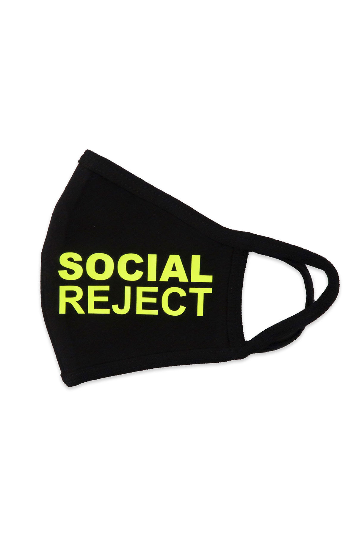 Social Reject Mask in Black and Neon Yellow