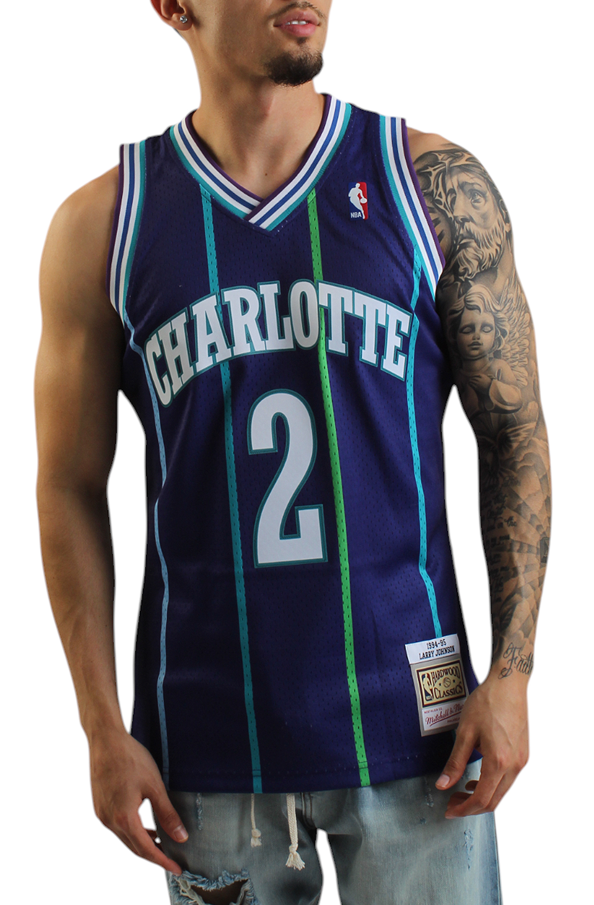 Larry Johnson Charlotte Hornets 1994/95 Hardwood Classics Swingman Player Jersey