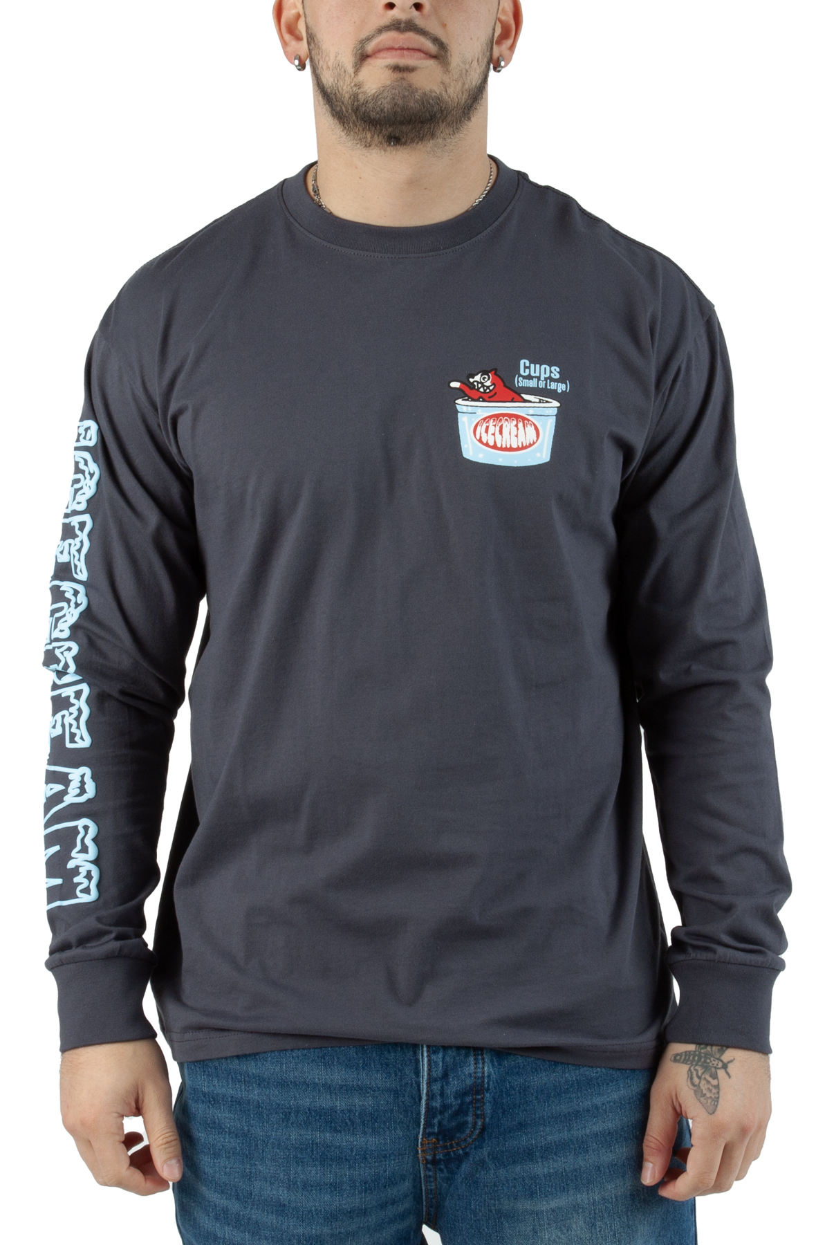 CUP AND CONE Trans ShellとSleeve Tee ICE CREAM Cup Or Cone Long Sleeve Knit Tee 431-1306PER - PLNDR