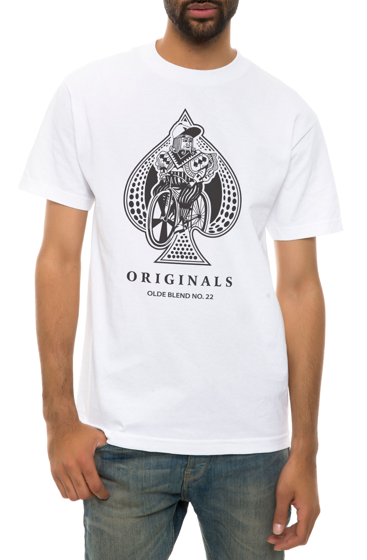 The Olde Blend BLK Tee in White