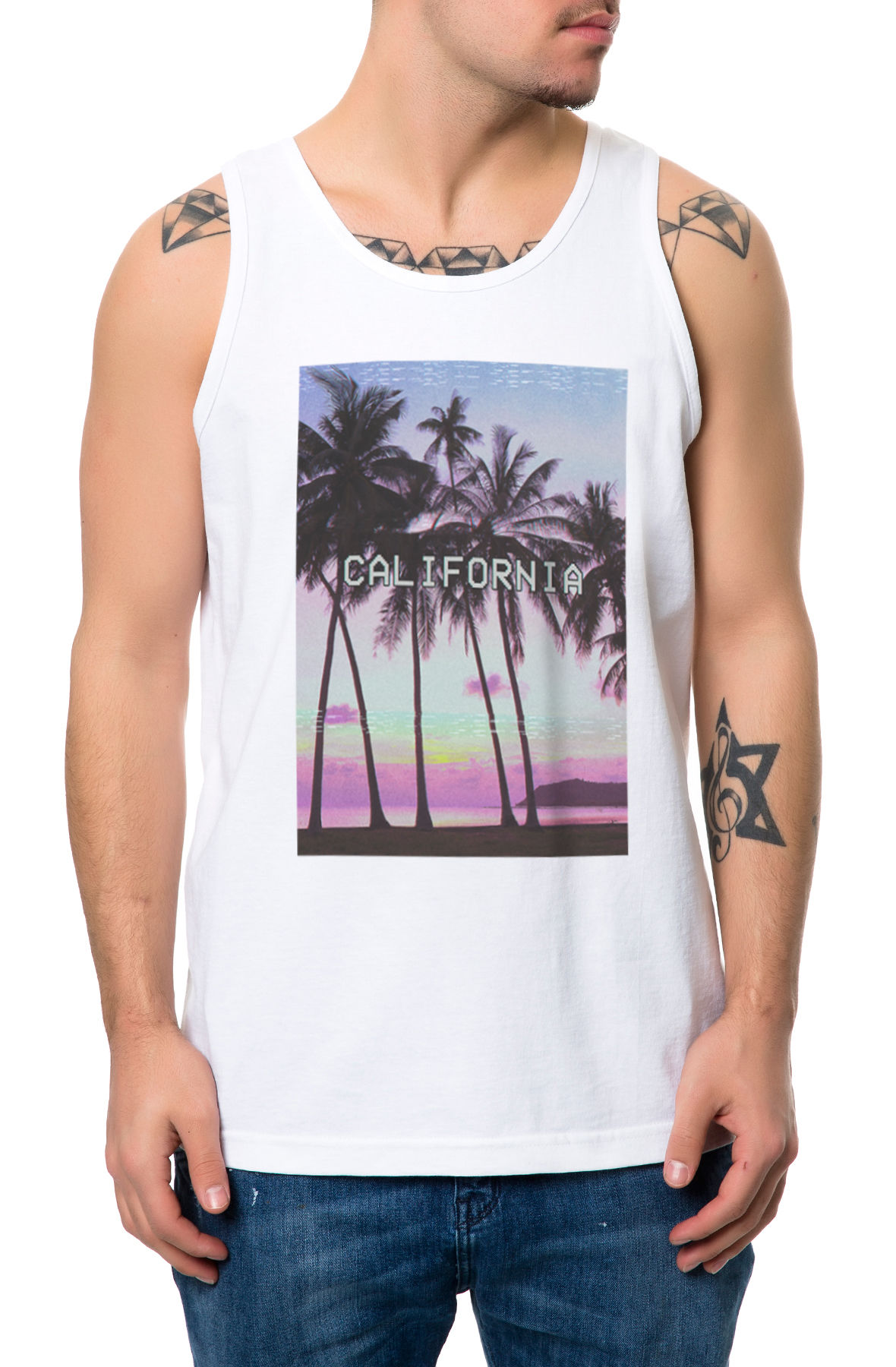 The California VHS Tank Top in White