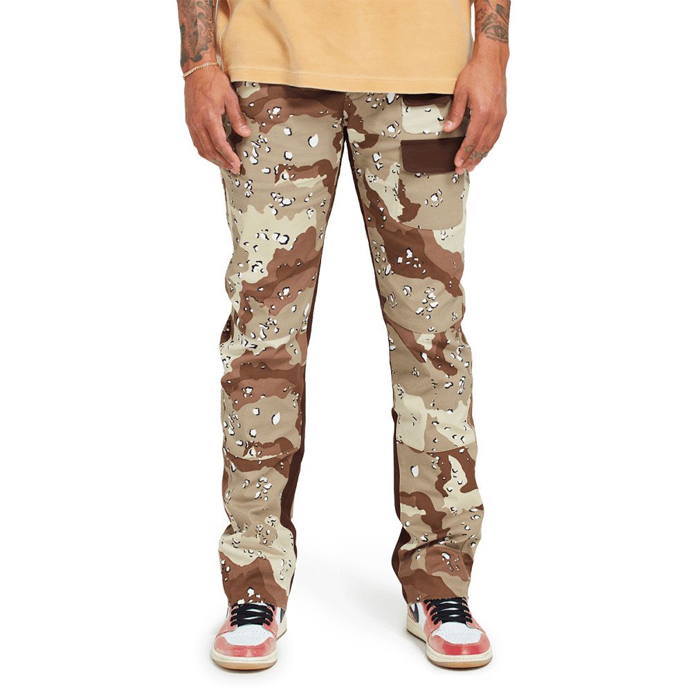 Washed Straight Camo Twill Pants Desert