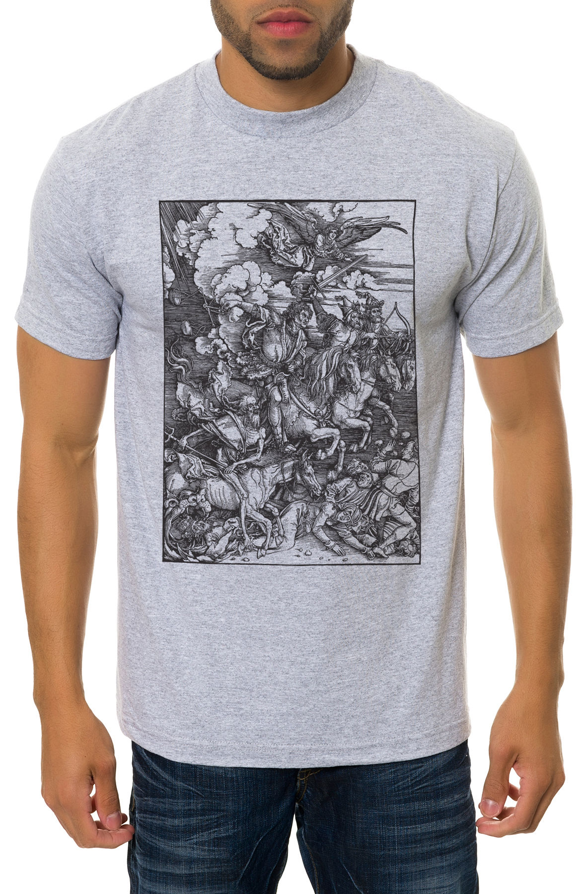 The Four Horsemen Tee in Heather Grey