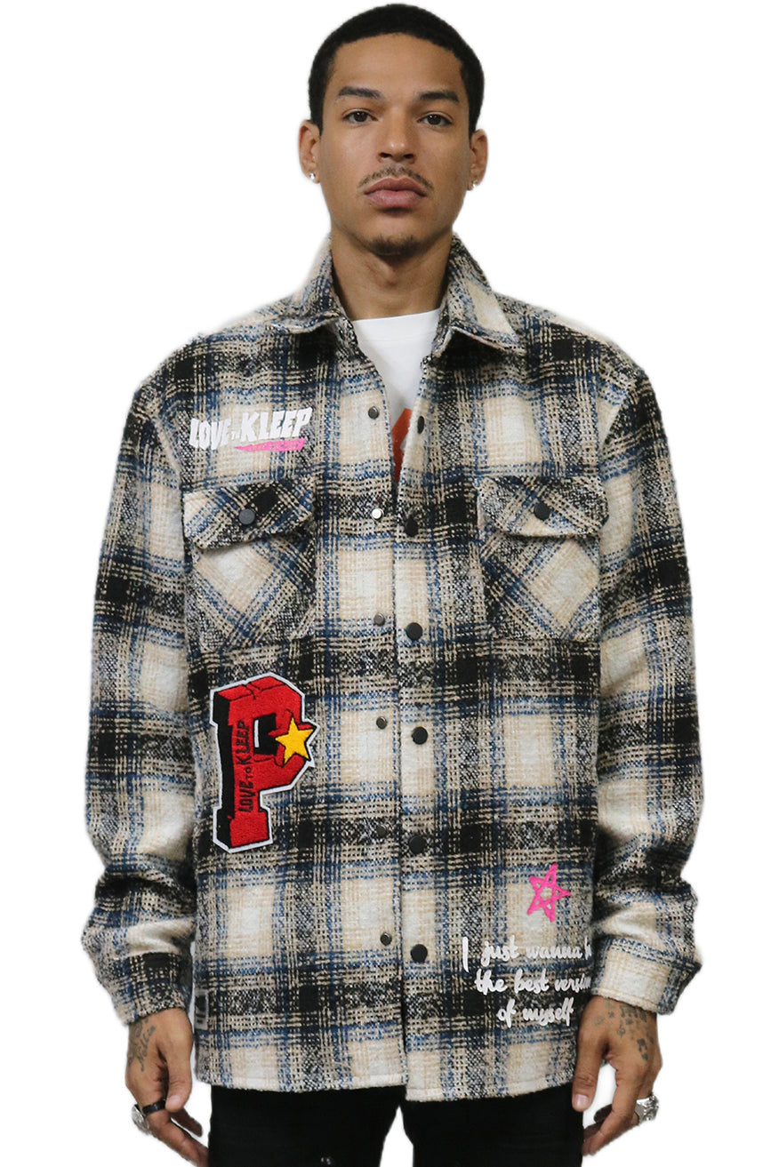 LOUIS Men's Oversize Heavy Flannel Outer Shirket