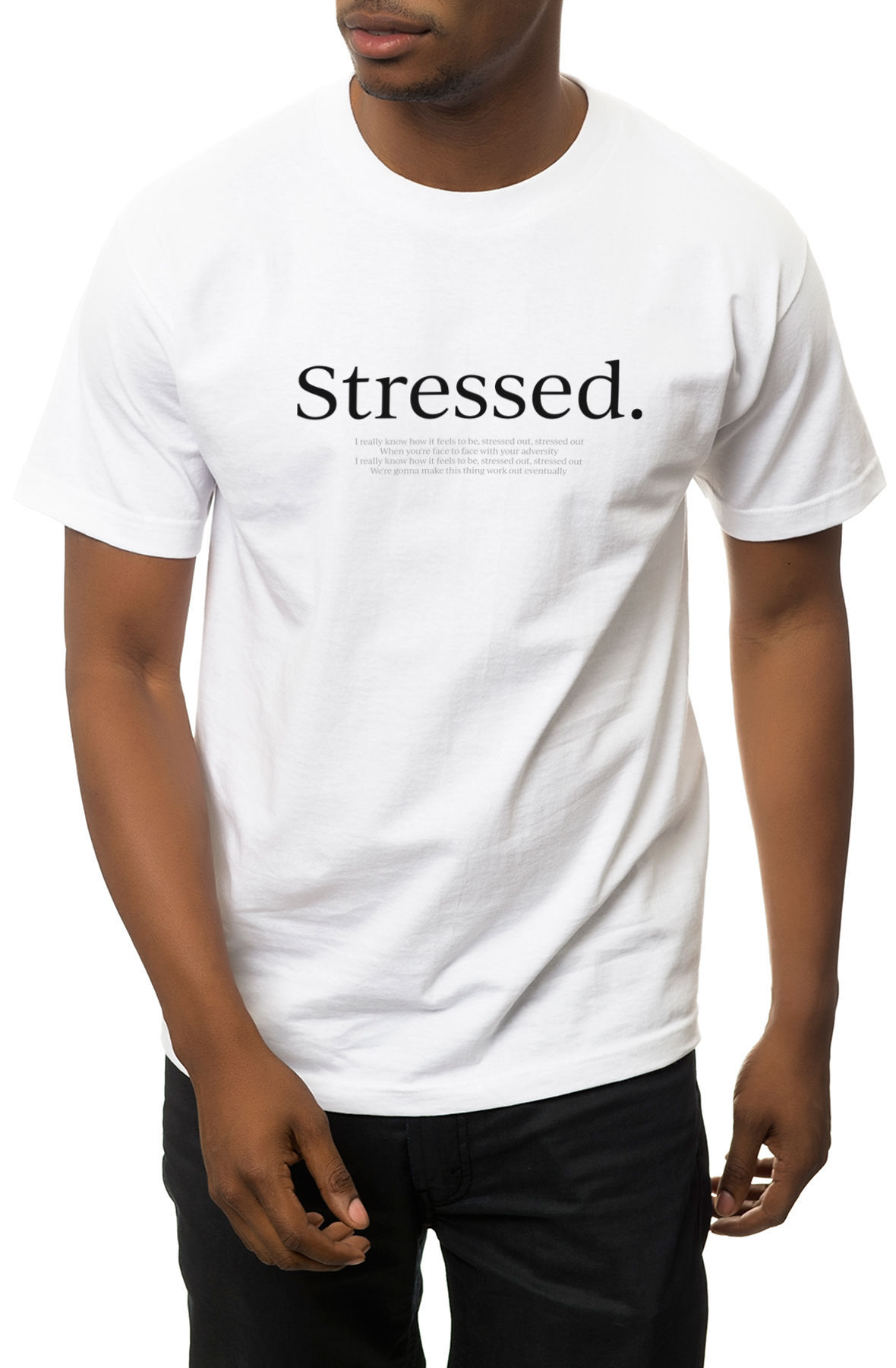The Stressed Tee in White