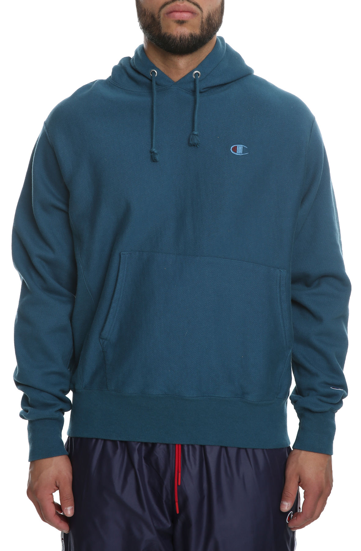 Blue mylar hotsell champion hoodie