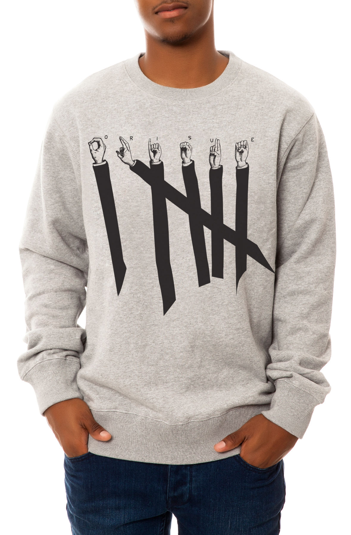 The Sign Language Crewneck Sweatshirt in Heather Grey