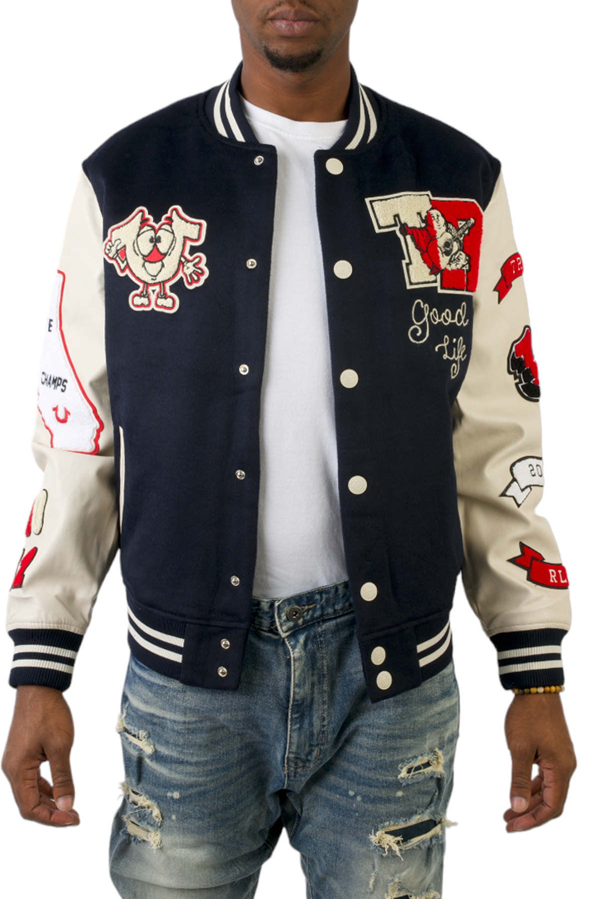 Spliced Varsity Patch Jacket