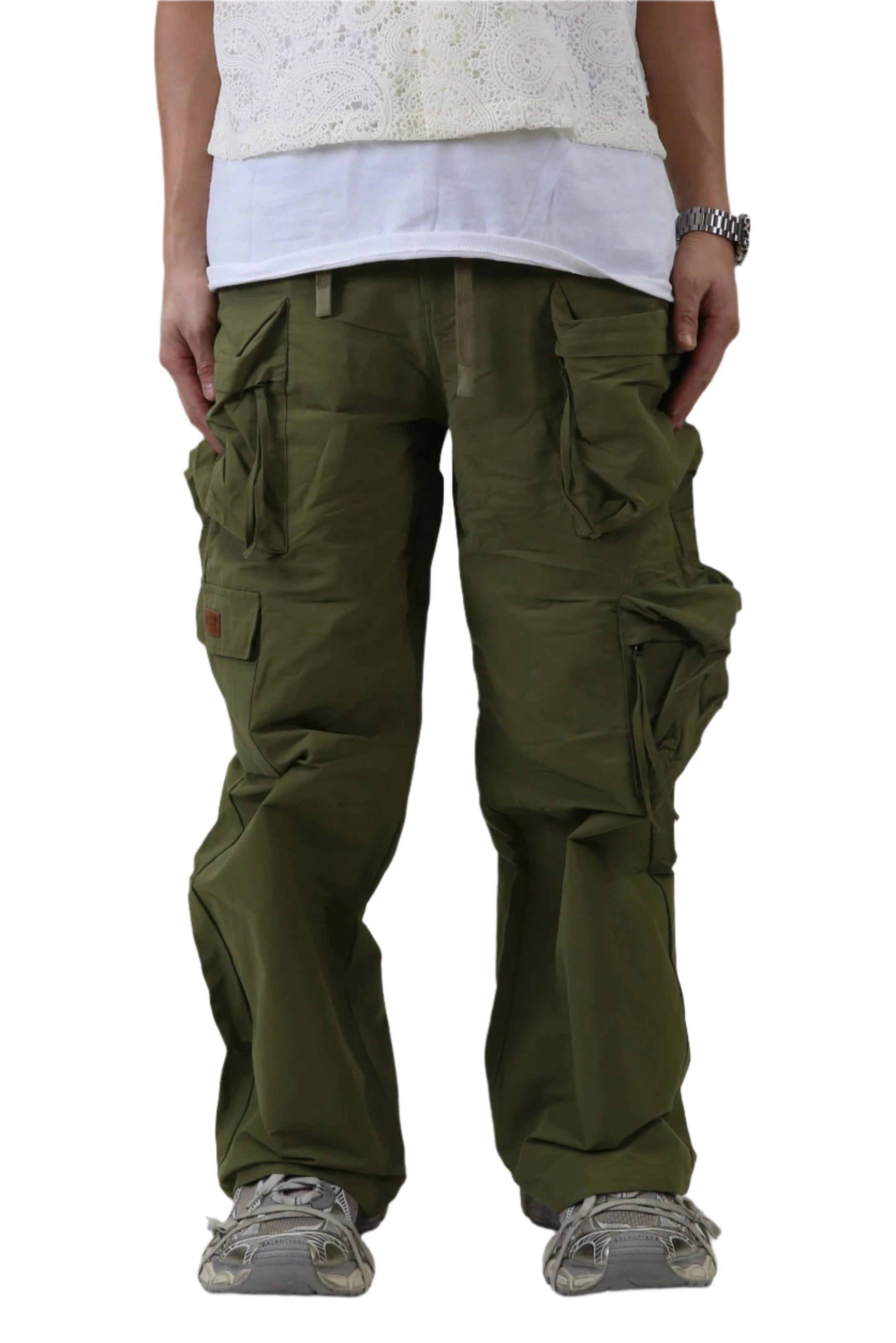 VONT FINE TWILL NYLON BAGGY FIT CARGO PANTS