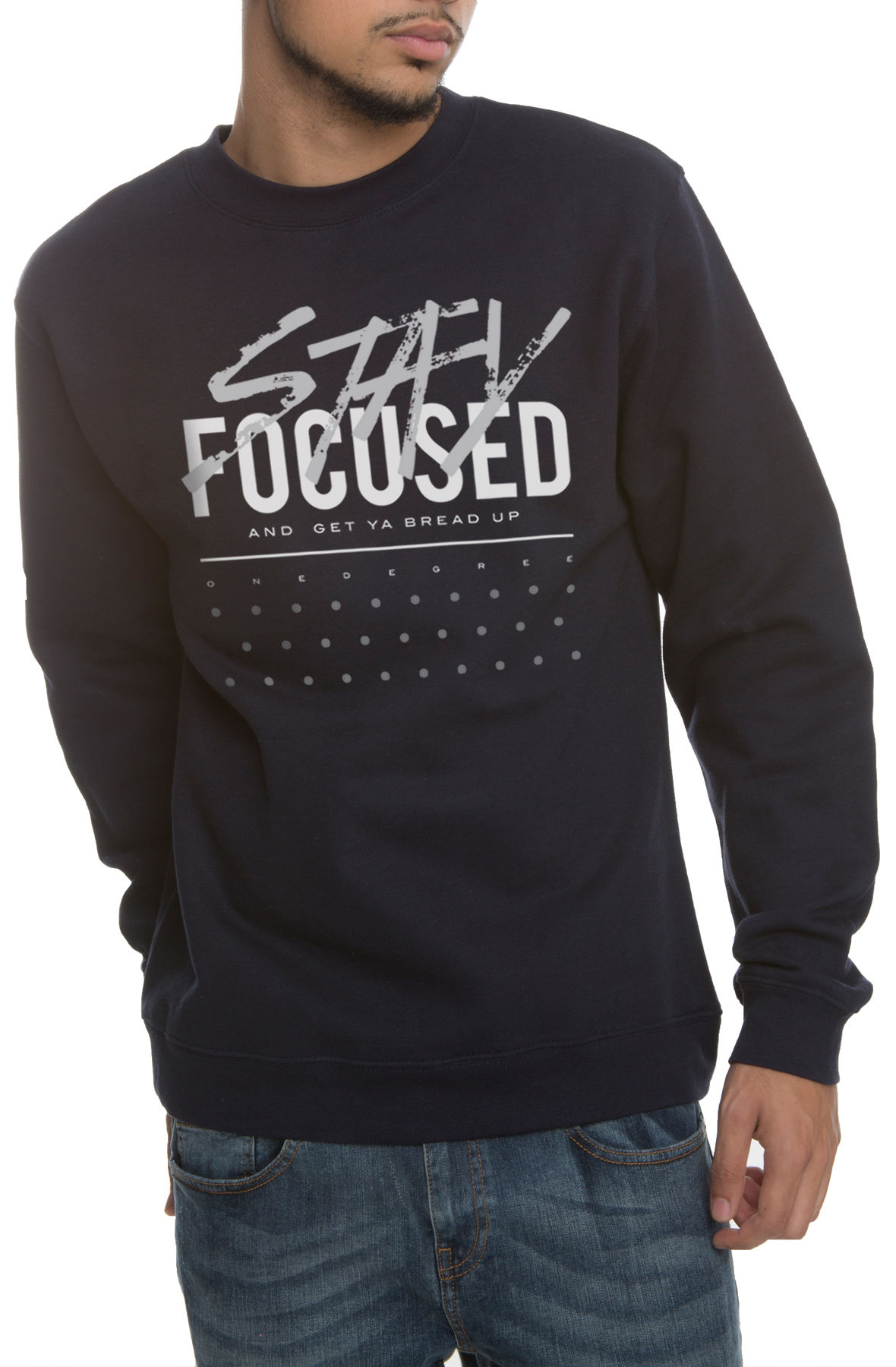 The Stay Focused Crewneck Sweatshirt in Navy