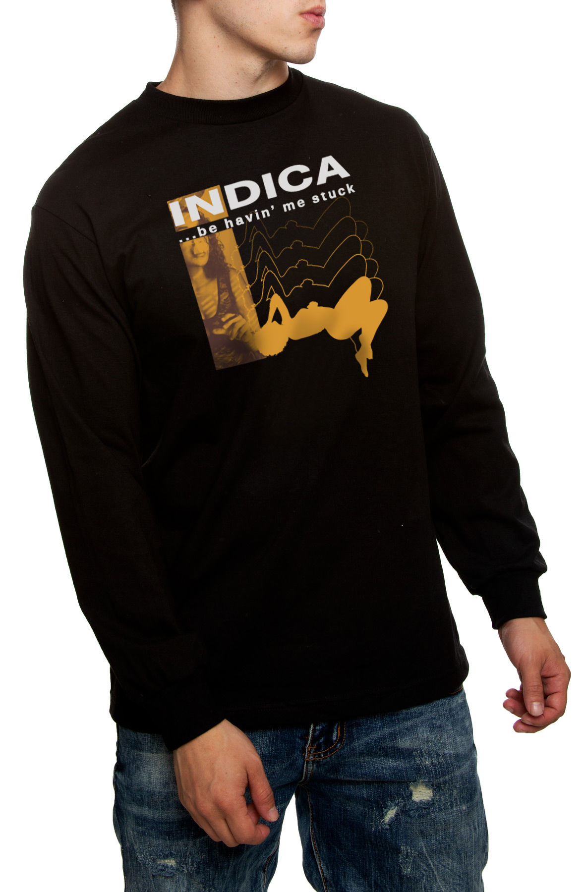 The Indica Long Sleeve Tee in Black