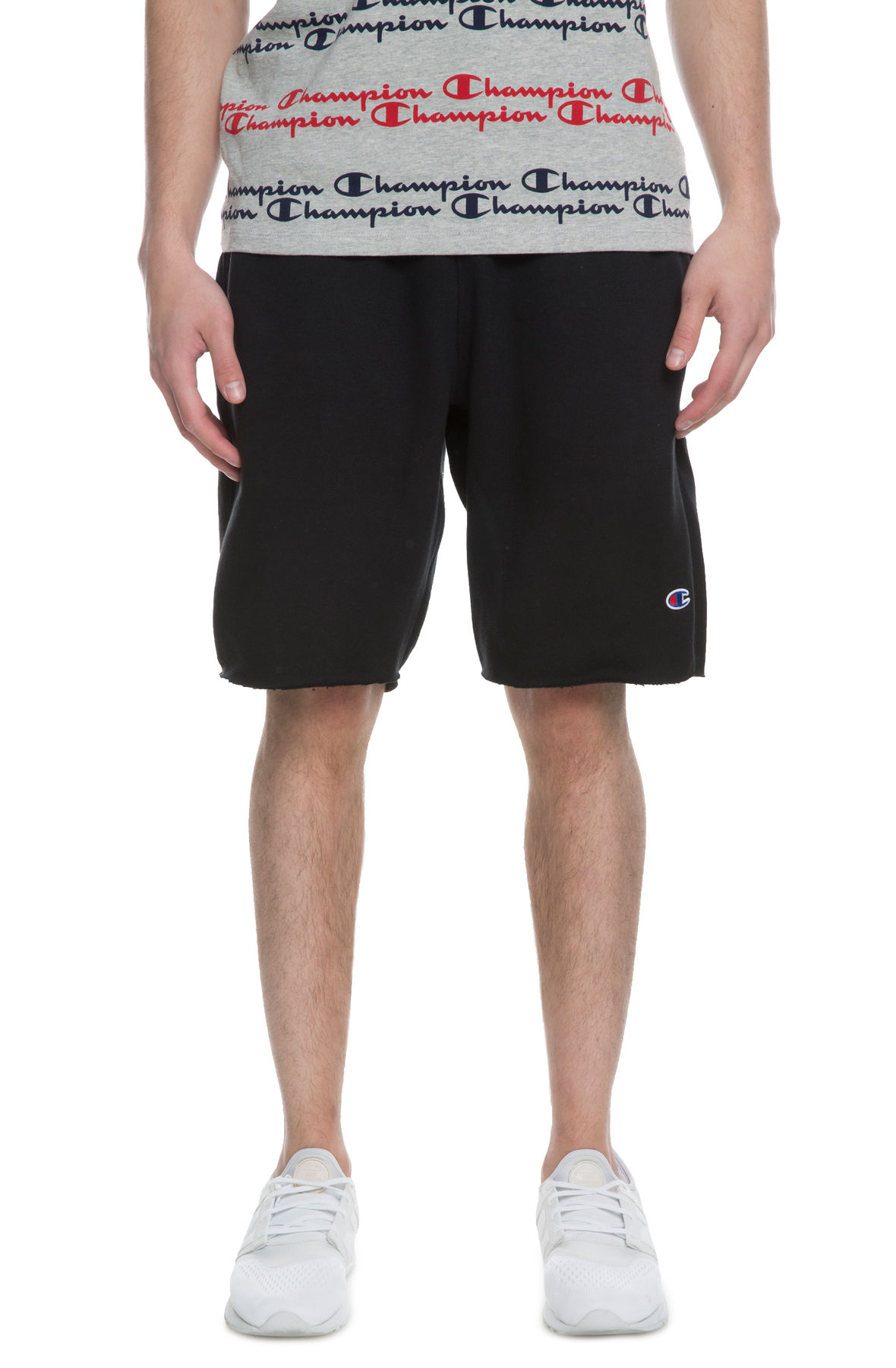 The Reverse Weave Cut off Fleece short in Black