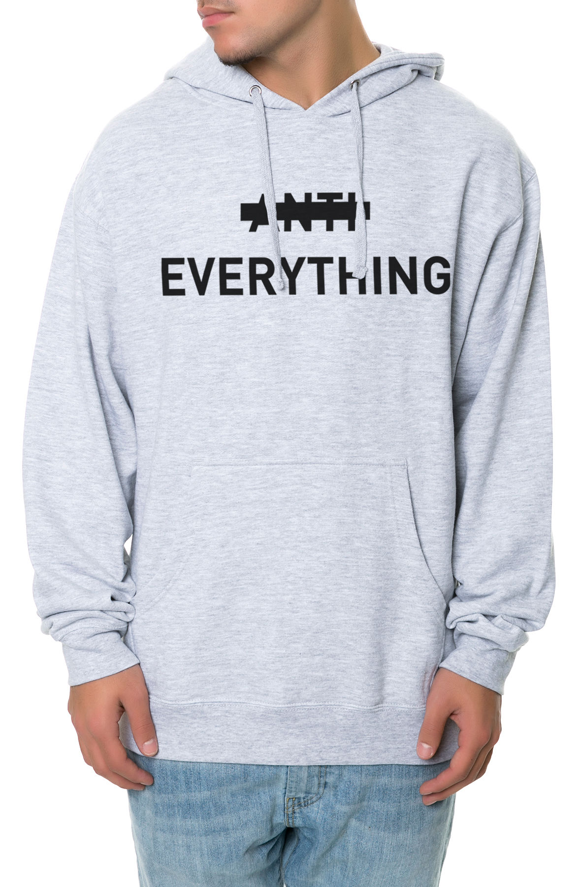 The Anti Everything Hoodie in Heather Grey