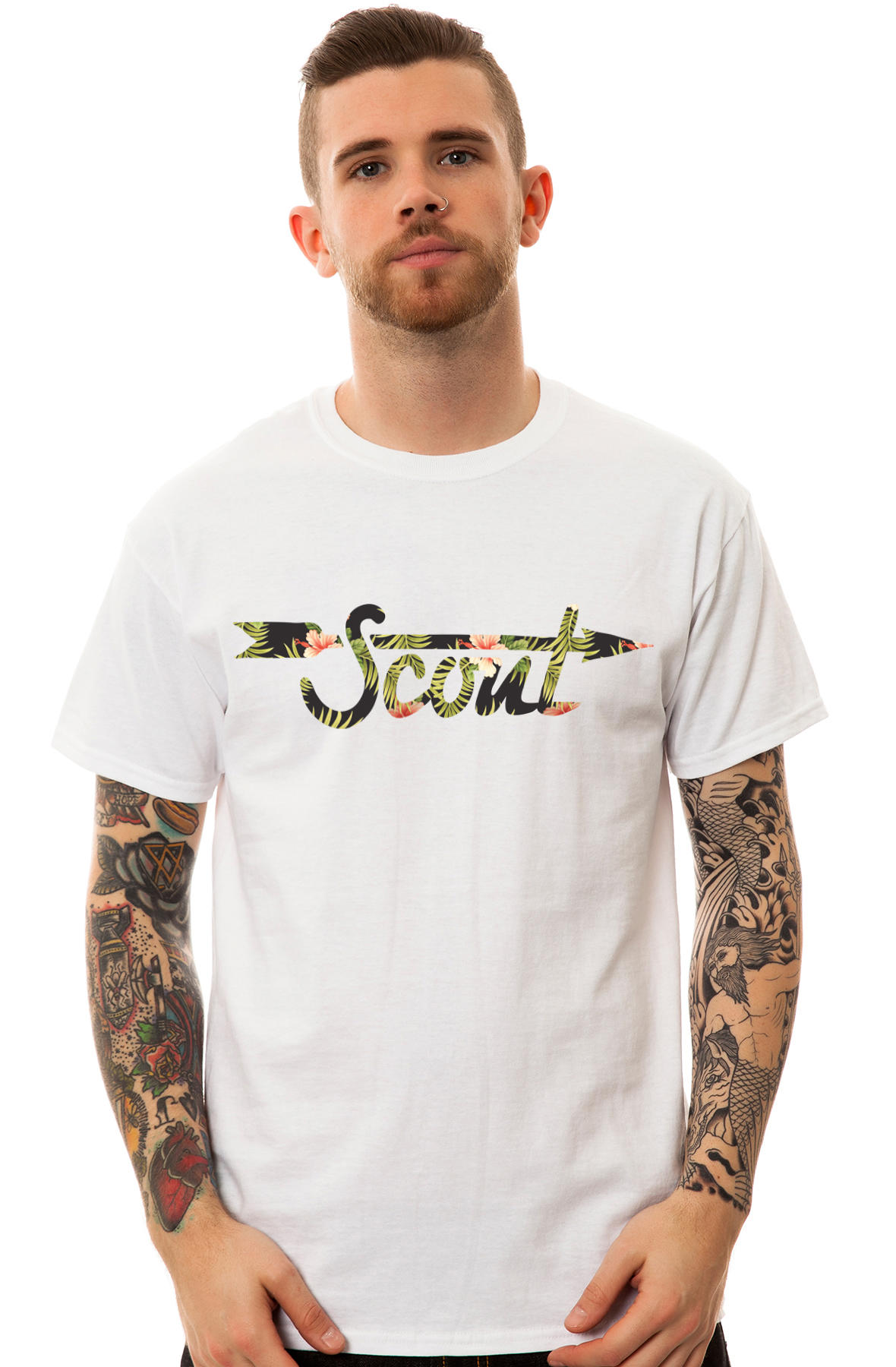 The Tropical Fill Logo Tee in White