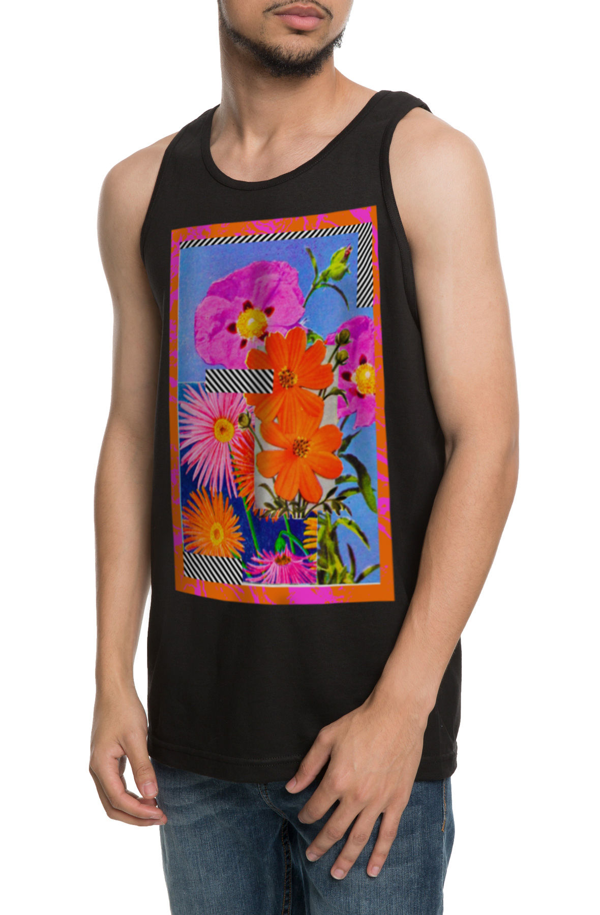 The Flower Paradise Tank Top in Black