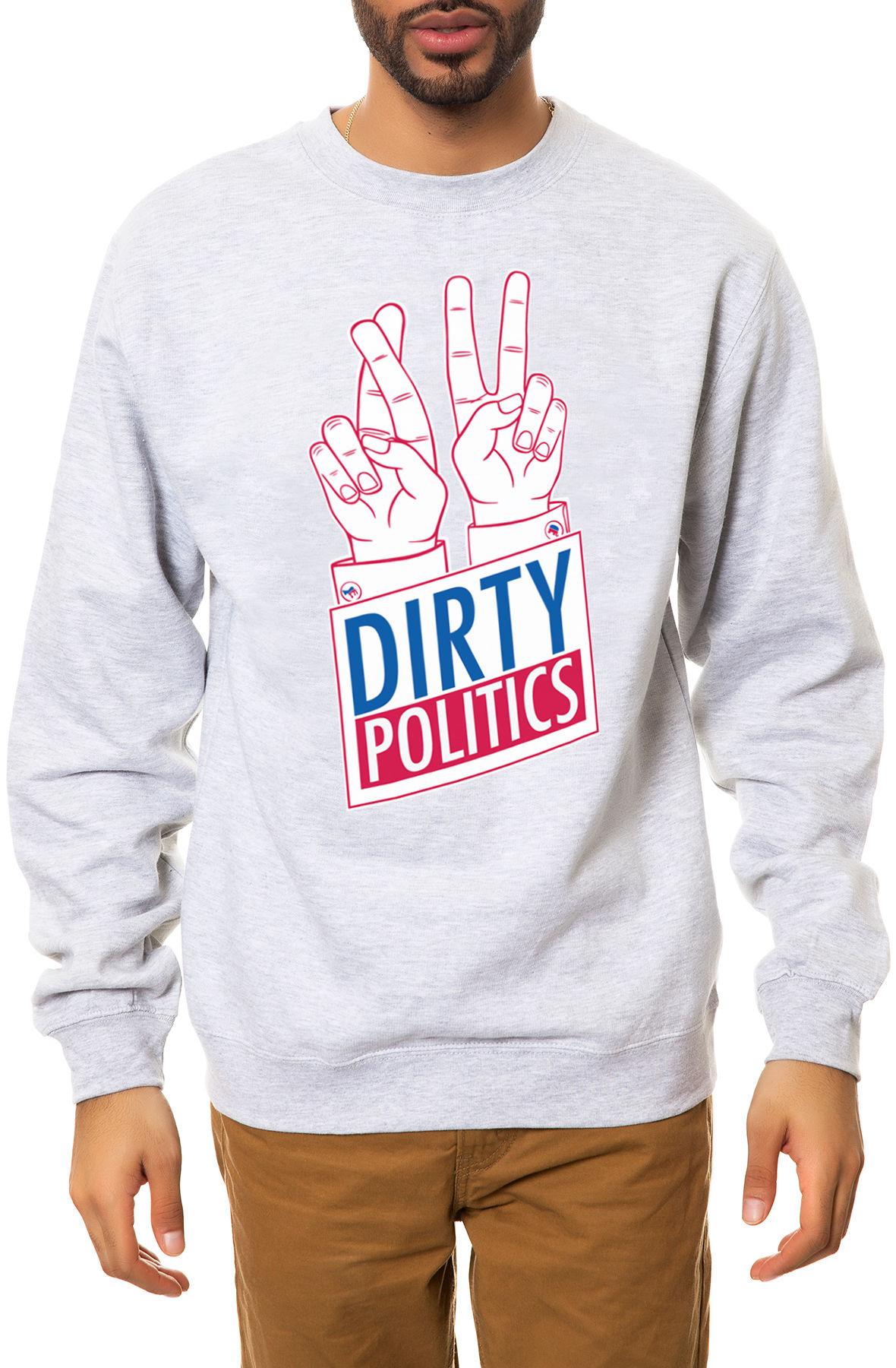 The Dirty Politics Crewneck Sweatshirt in Heather Grey