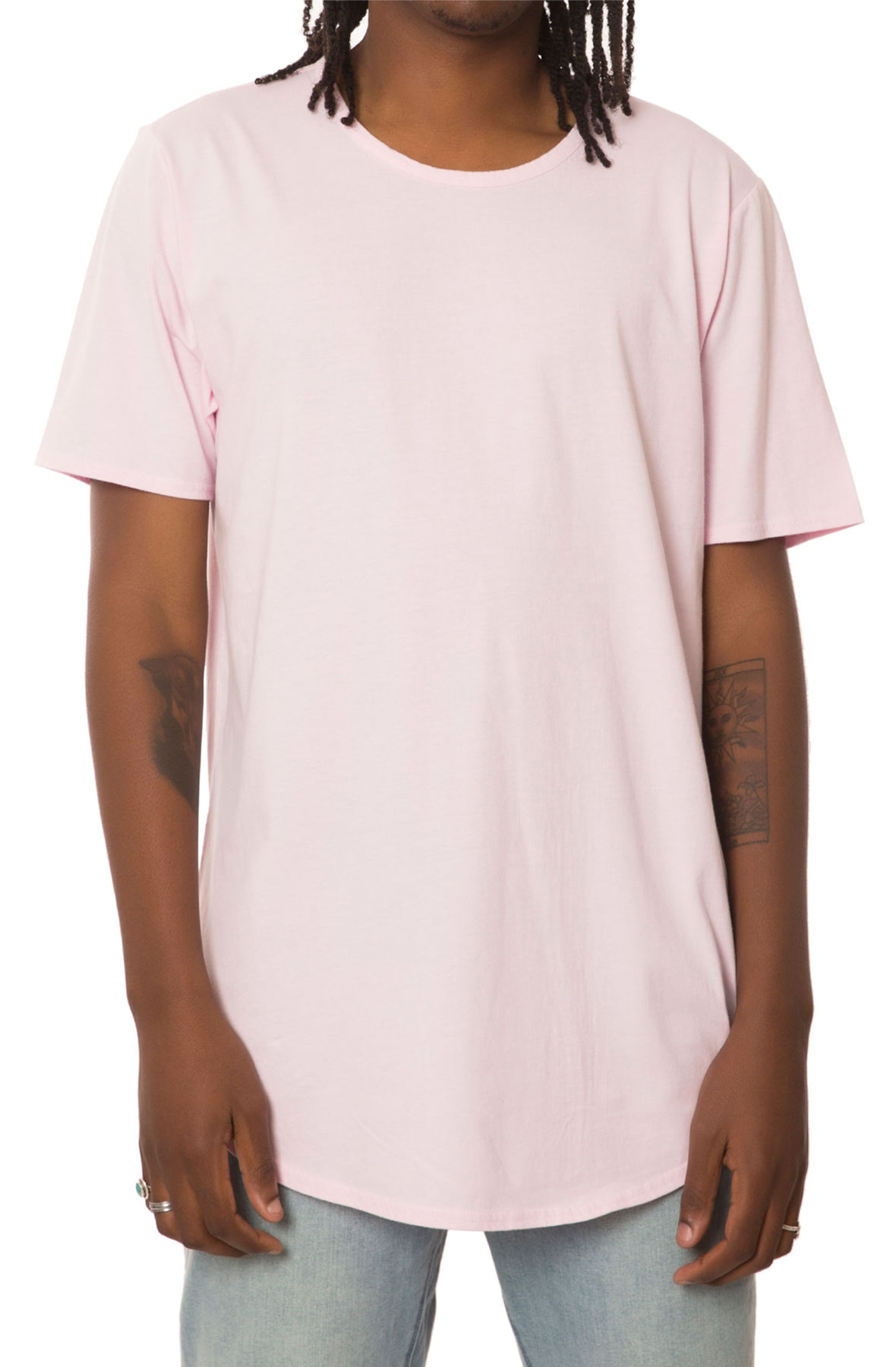 The Curved Hem Tall Tee in Burnt Pink