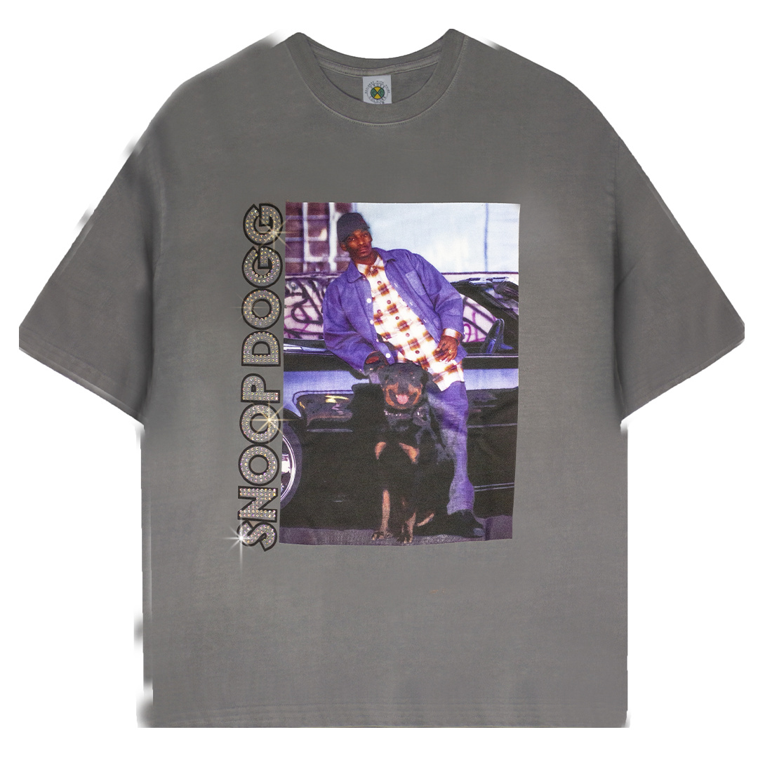 Cross Colours x Snoop Dogg Bling T Shirt - Vintage Pigment Cement