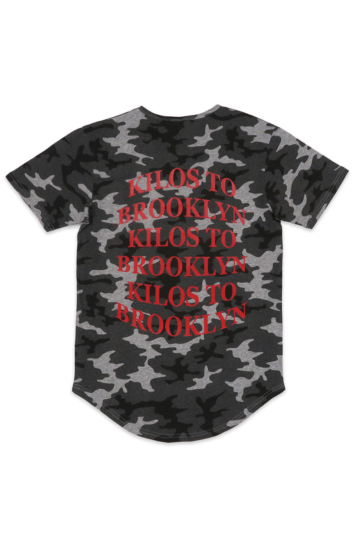 Kilos To Brooklyn Scoop Tee in Gray Camo