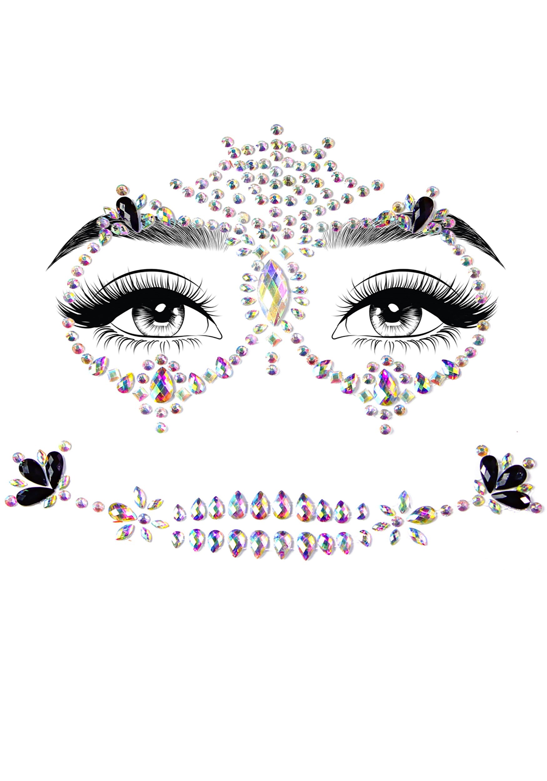 Calavera Face Jewels Stickers
